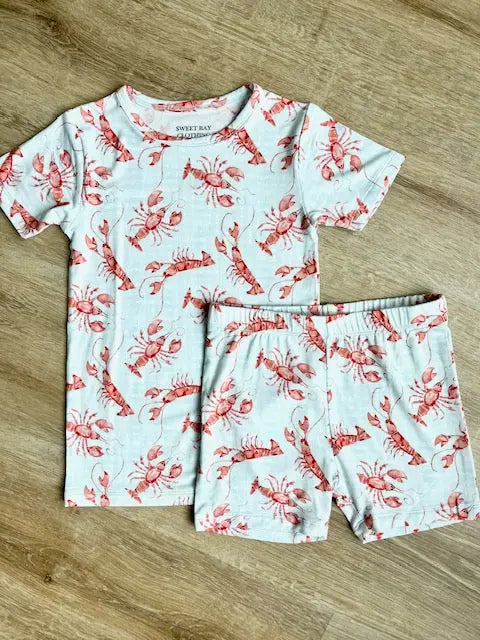 Crawfish Pajama Shorts Set-Kids-Dear Me Southern Boutique, located in DeRidder, Louisiana
