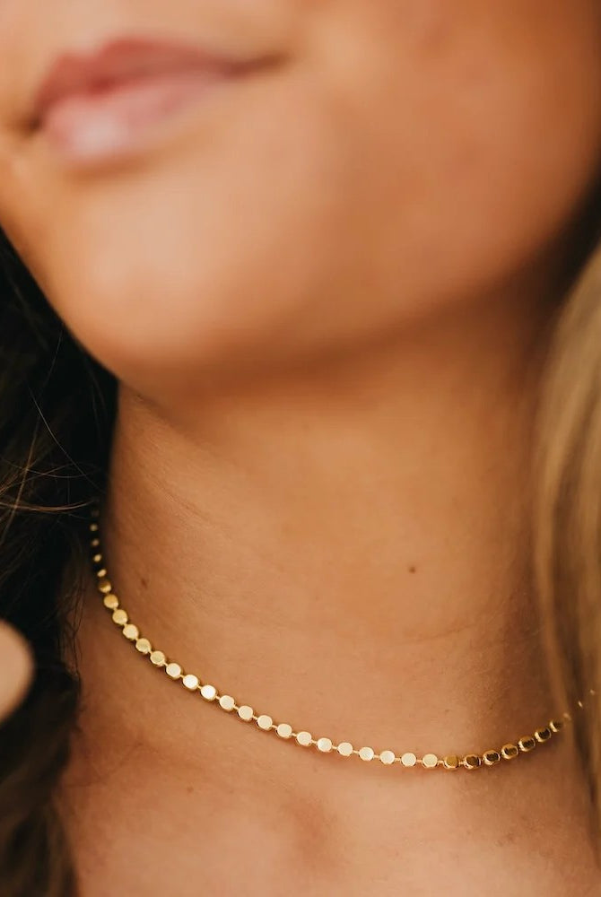 Dakota Disc Chain Necklace - Waterproof-Jewelry - Necklaces-Dear Me Southern Boutique, located in DeRidder, Louisiana