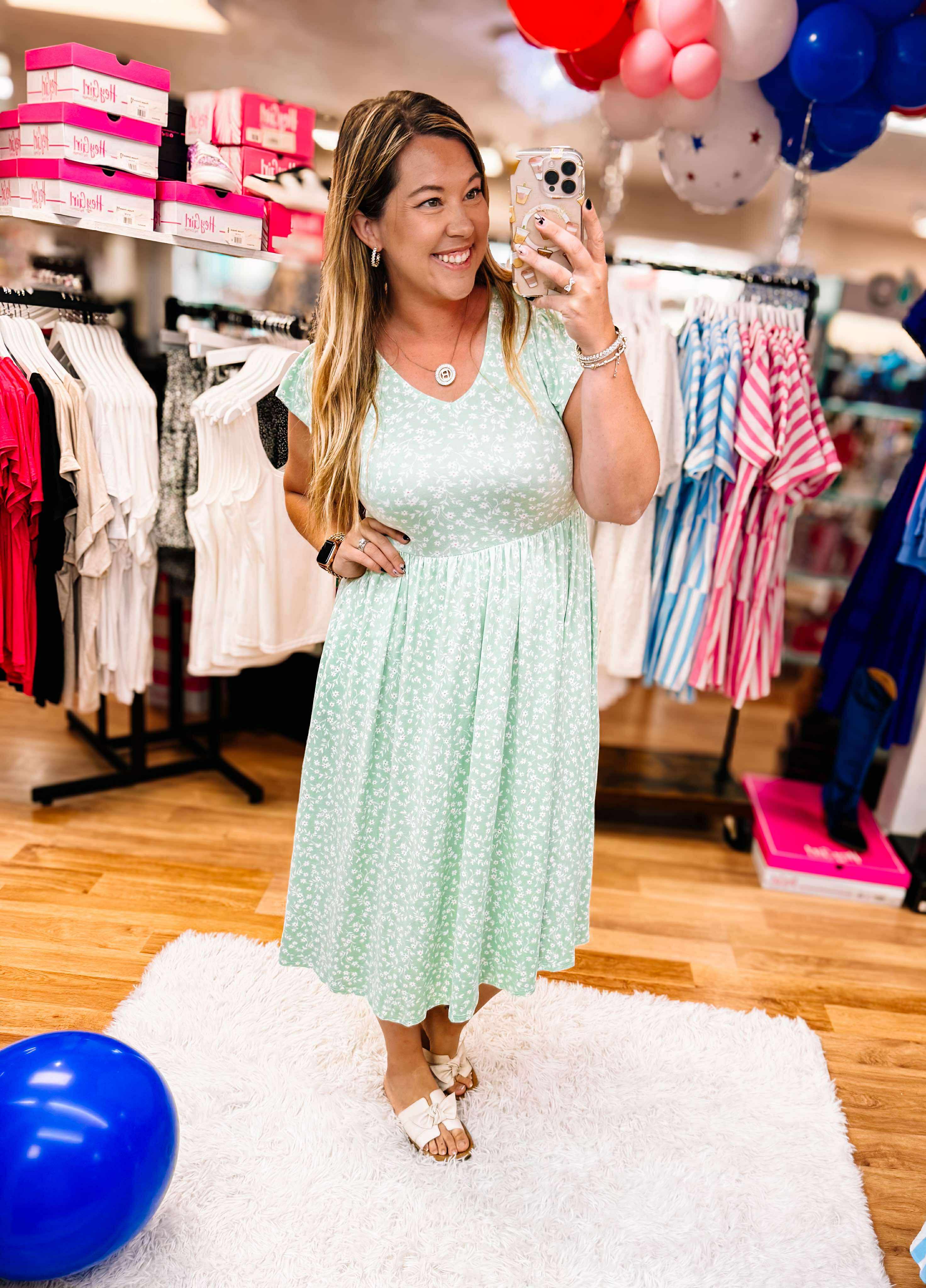 Darlin in the Daisies Dress-Midi Dresses-Dear Me Southern Boutique, located in DeRidder, Louisiana