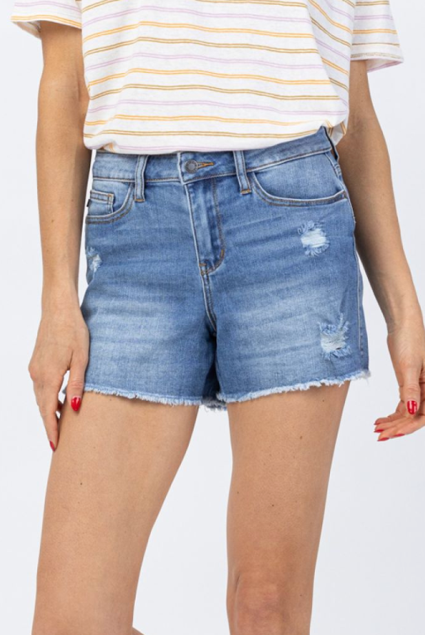 Darling Days Judy Blue Shorts-Jeans-Dear Me Southern Boutique, located in DeRidder, Louisiana