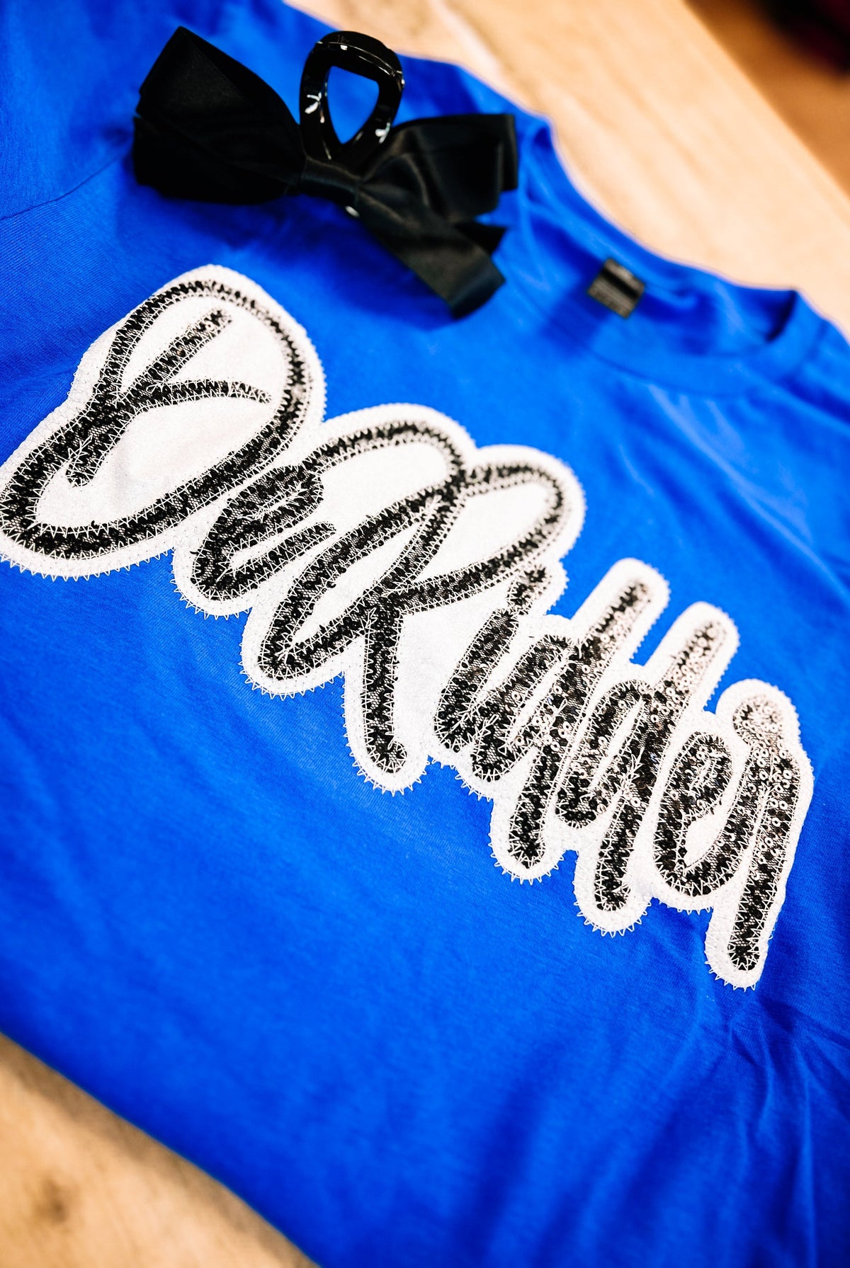 DeRidder Sequin Applique Spirit Tee-Game Day-Dear Me Southern Boutique, located in DeRidder, Louisiana