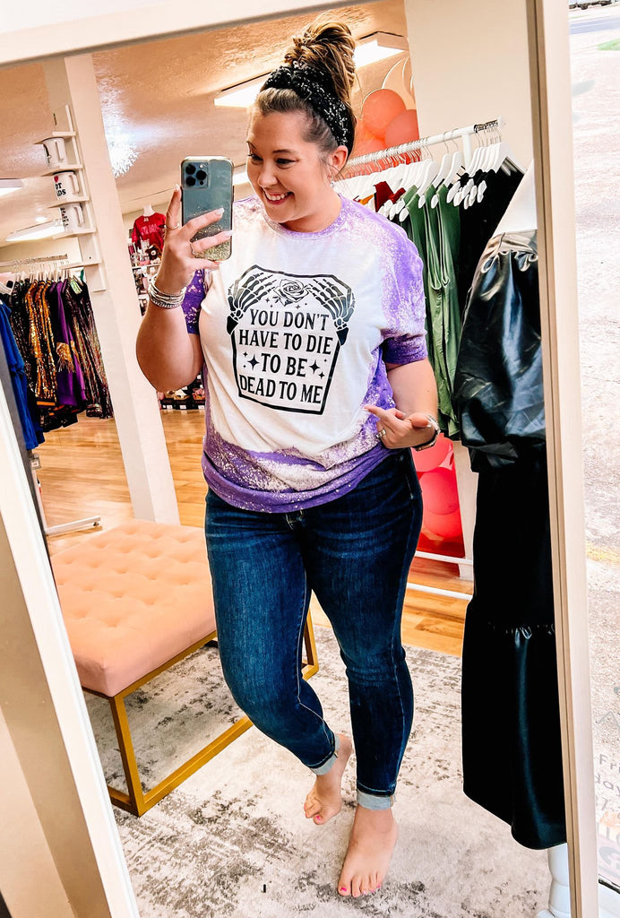 Dead To Me Bleached Tee-Graphic Tee-Dear Me Southern Boutique, located in DeRidder, Louisiana