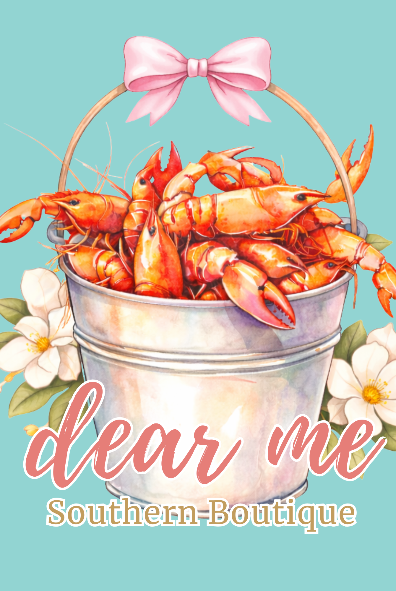 Dear Me Cutesy Crawfish Tee-Graphic Tops-Dear Me Southern Boutique, located in DeRidder, Louisiana