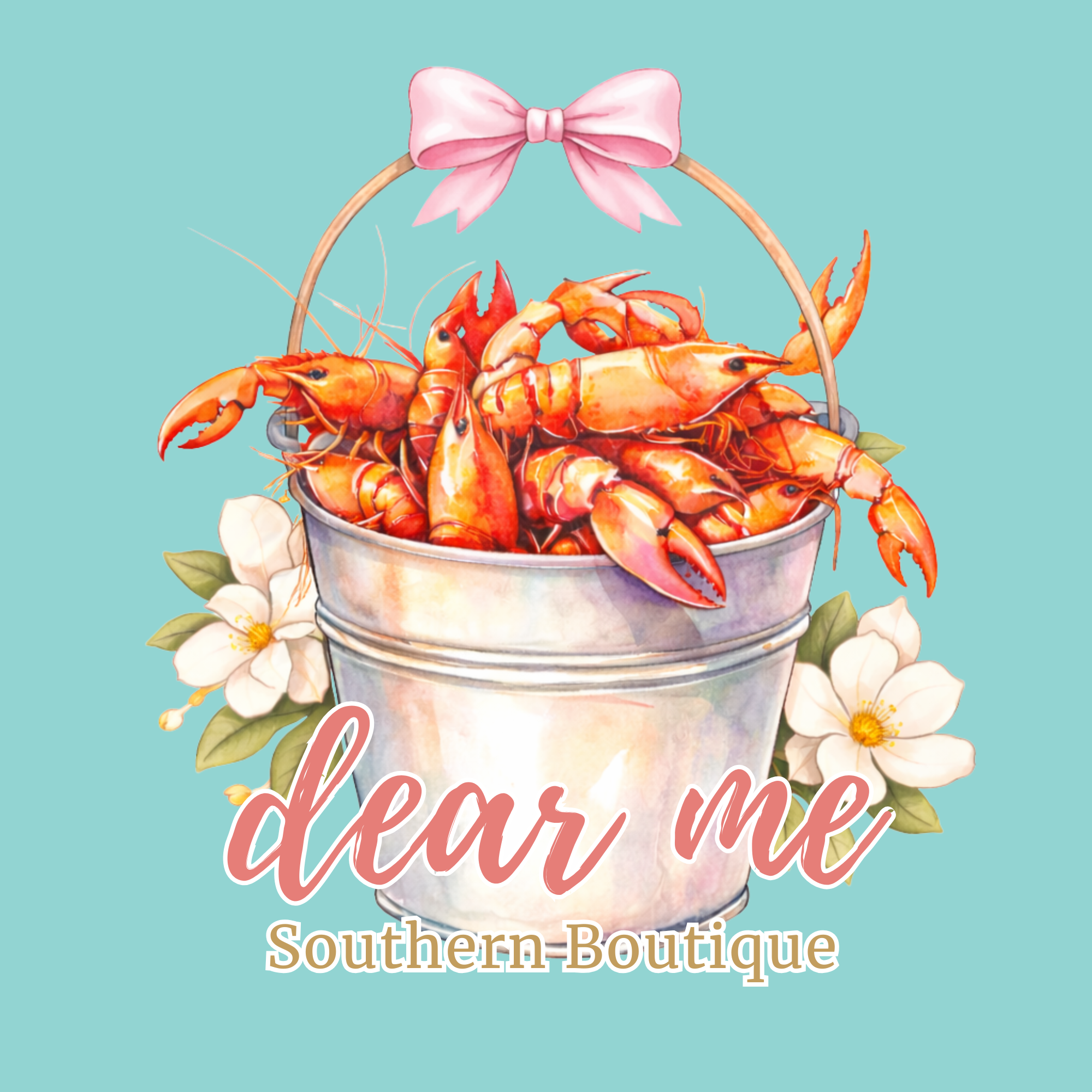 Dear Me Cutesy Crawfish Tee-Graphic Tops-Dear Me Southern Boutique, located in DeRidder, Louisiana