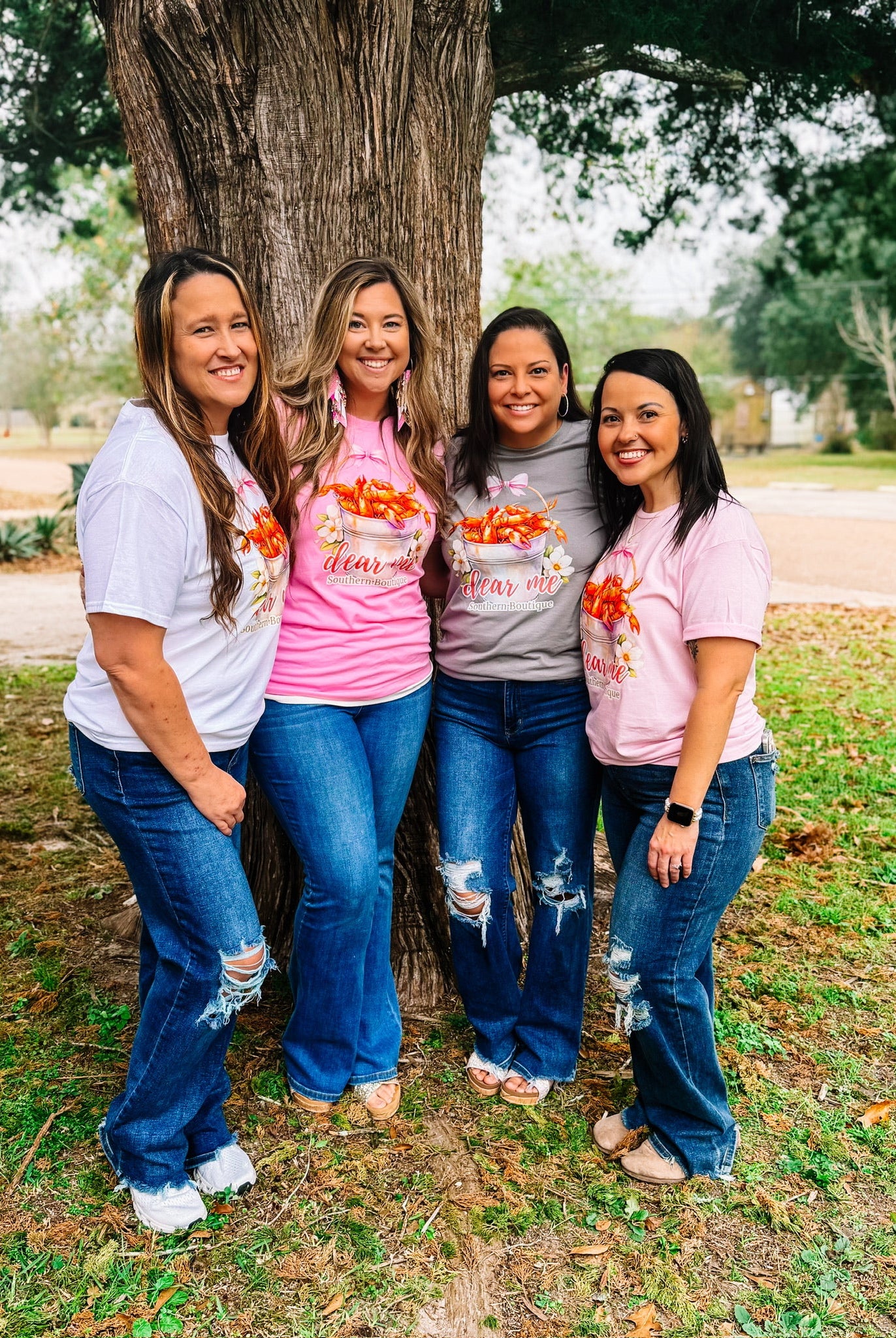 Dear Me Cutesy Crawfish Tee-Graphic Tops-Dear Me Southern Boutique, located in DeRidder, Louisiana