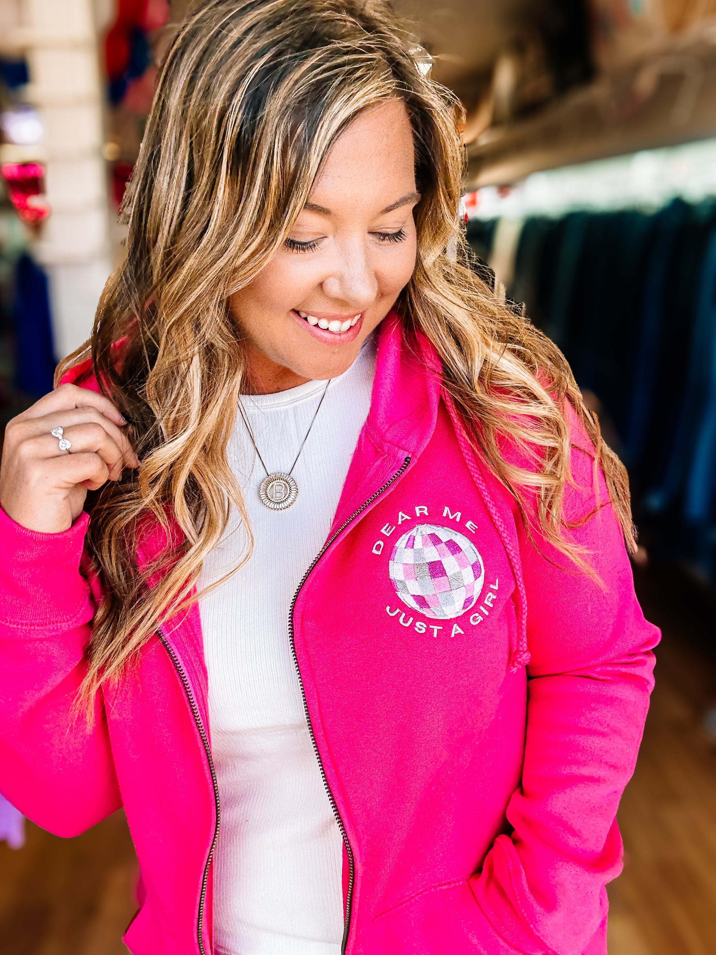 Dear Me x Just A Girl Merch Jacket-Jackets-Dear Me Southern Boutique, located in DeRidder, Louisiana