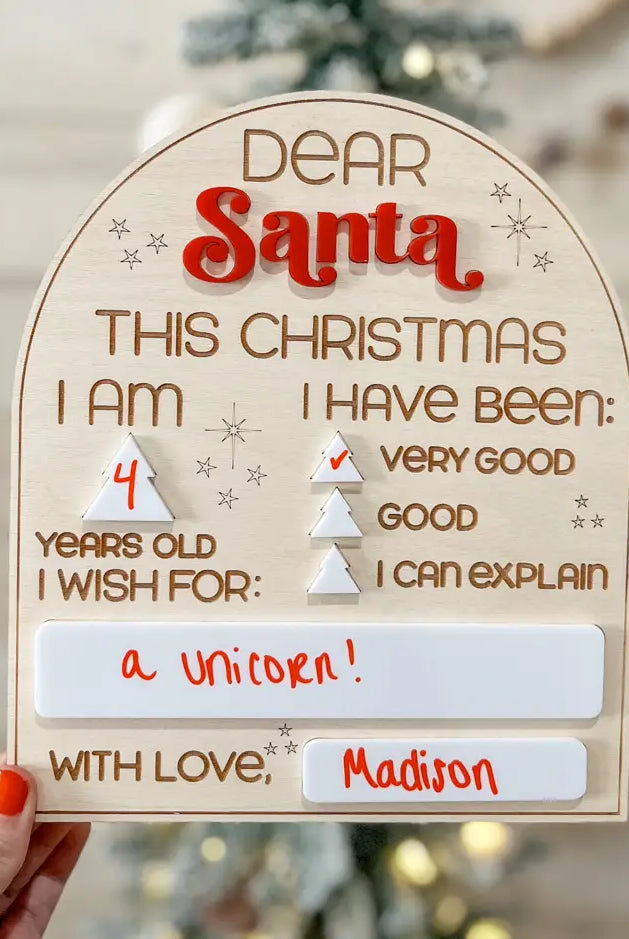 Dear Santa Reusable Dry Erase Board-Gifts-Dear Me Southern Boutique, located in DeRidder, Louisiana