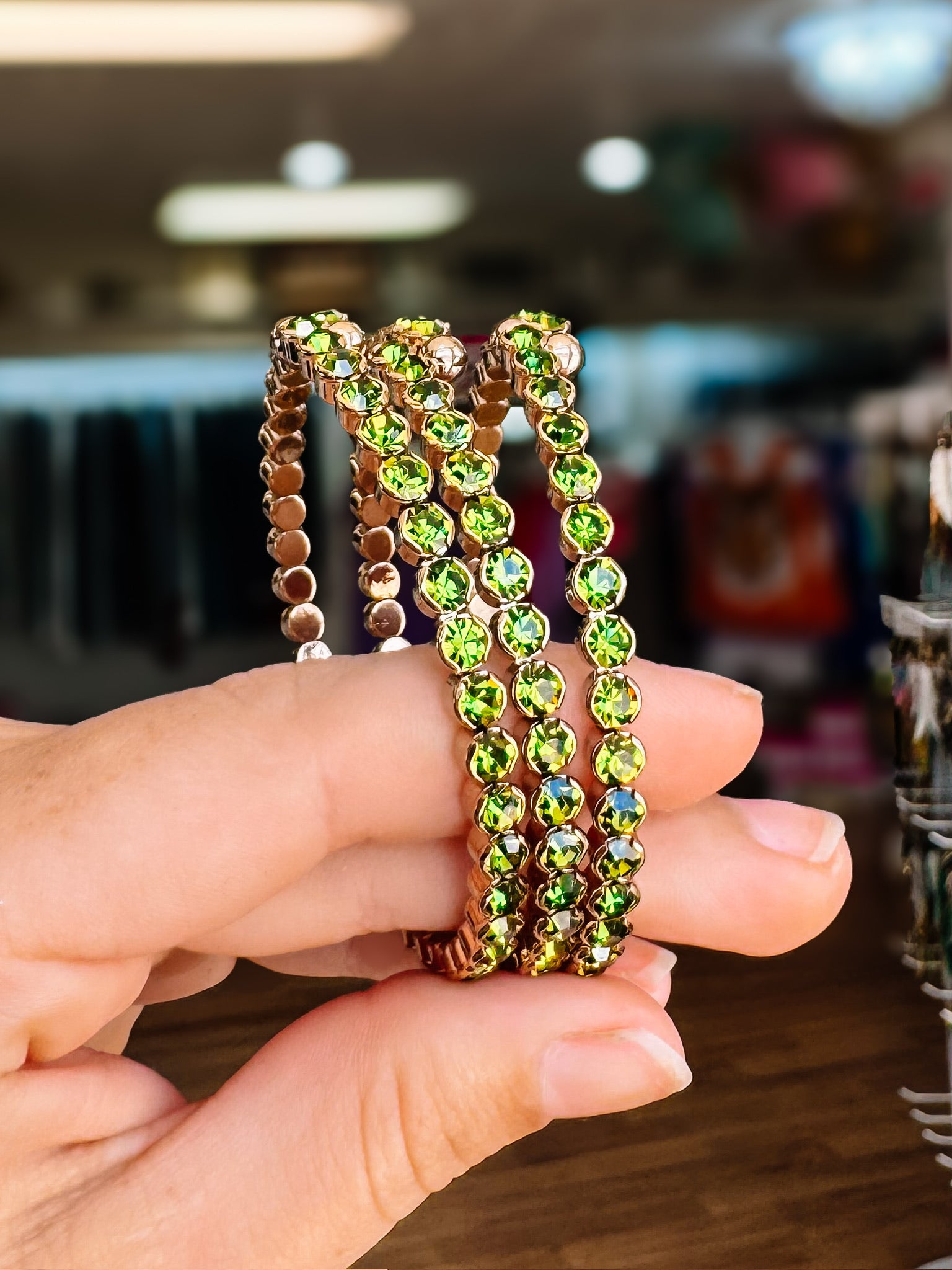 Destin Crystal Bangle - Chocolate Gold Metal-Bracelets-Dear Me Southern Boutique, located in DeRidder, Louisiana