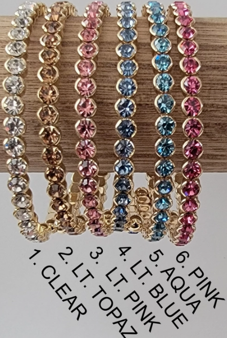 Destin Crystal Bangle - Gold Metal-Bracelets-Dear Me Southern Boutique, located in DeRidder, Louisiana