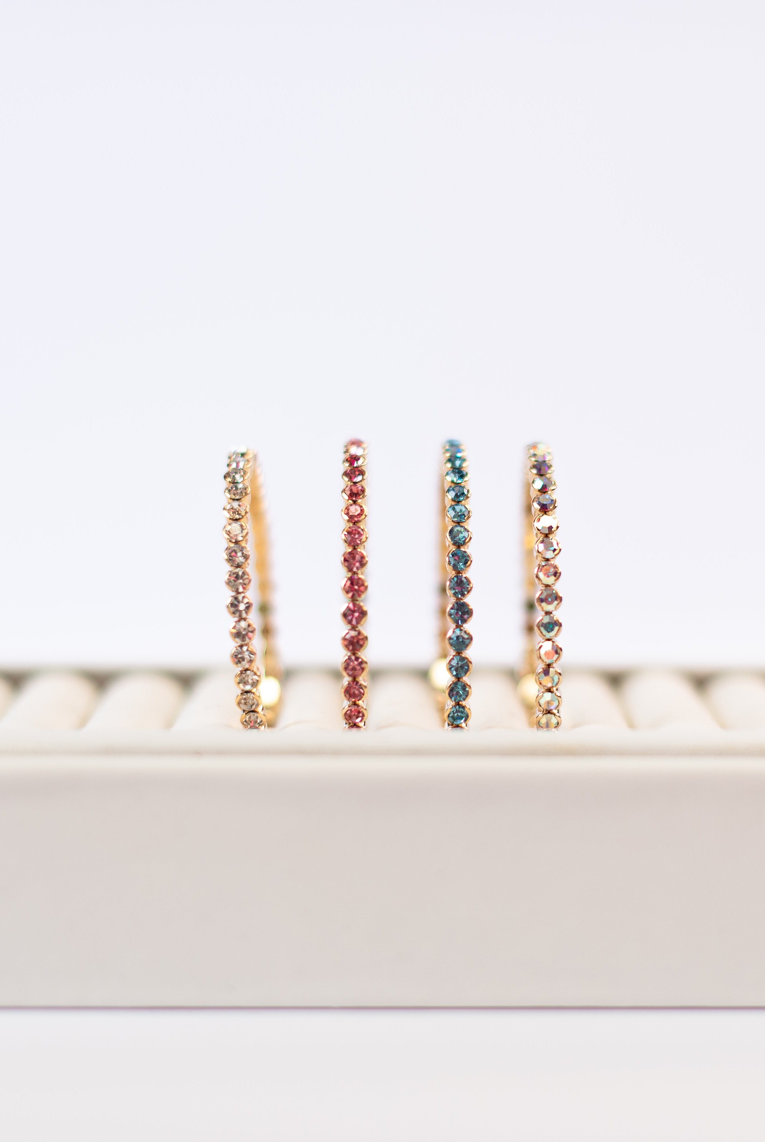 Destin Crystal Bangle - Gold Metal-Bracelets-Dear Me Southern Boutique, located in DeRidder, Louisiana