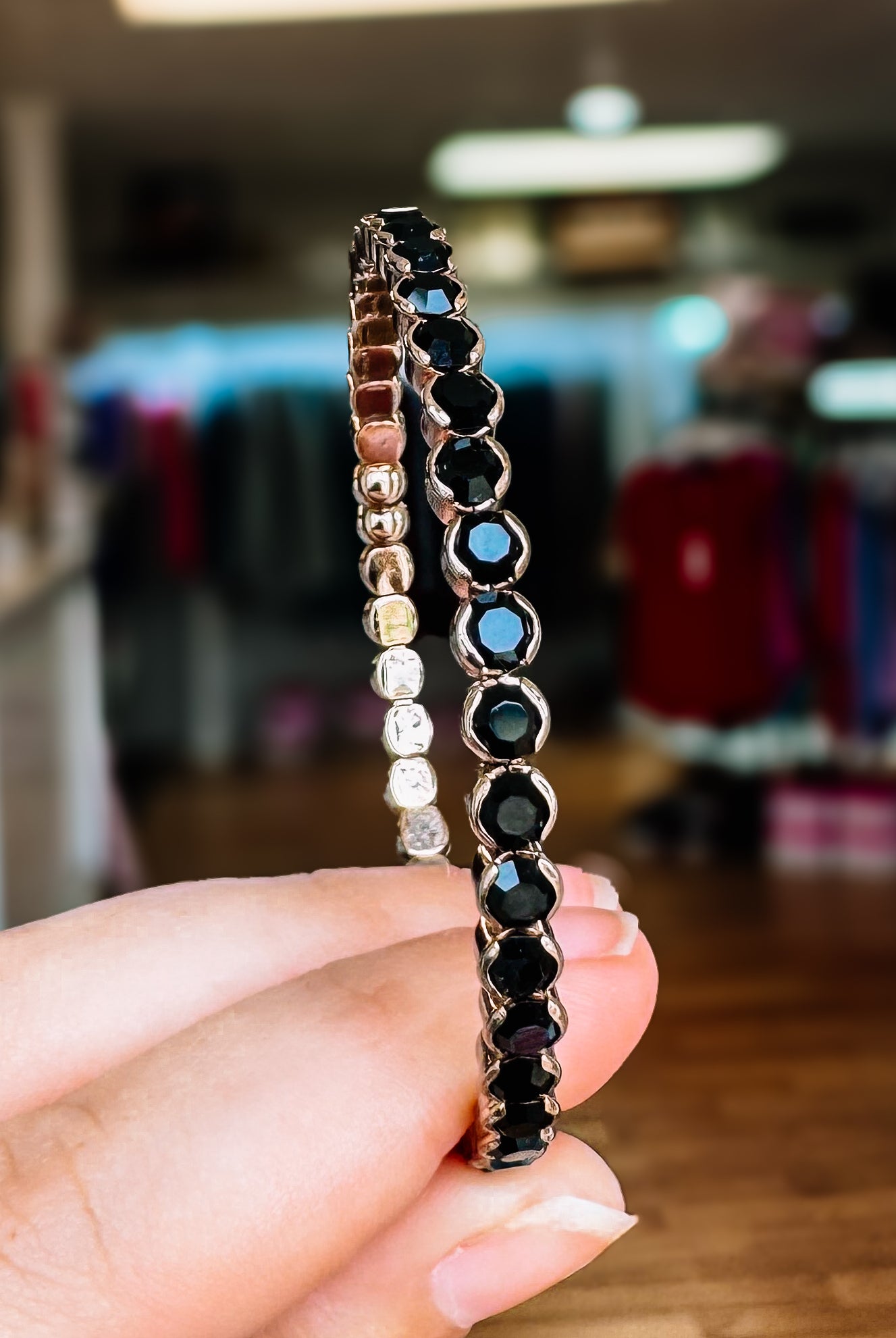 Destin Crystal Bangle - Chocolate Gold Metal-Bracelets-Dear Me Southern Boutique, located in DeRidder, Louisiana
