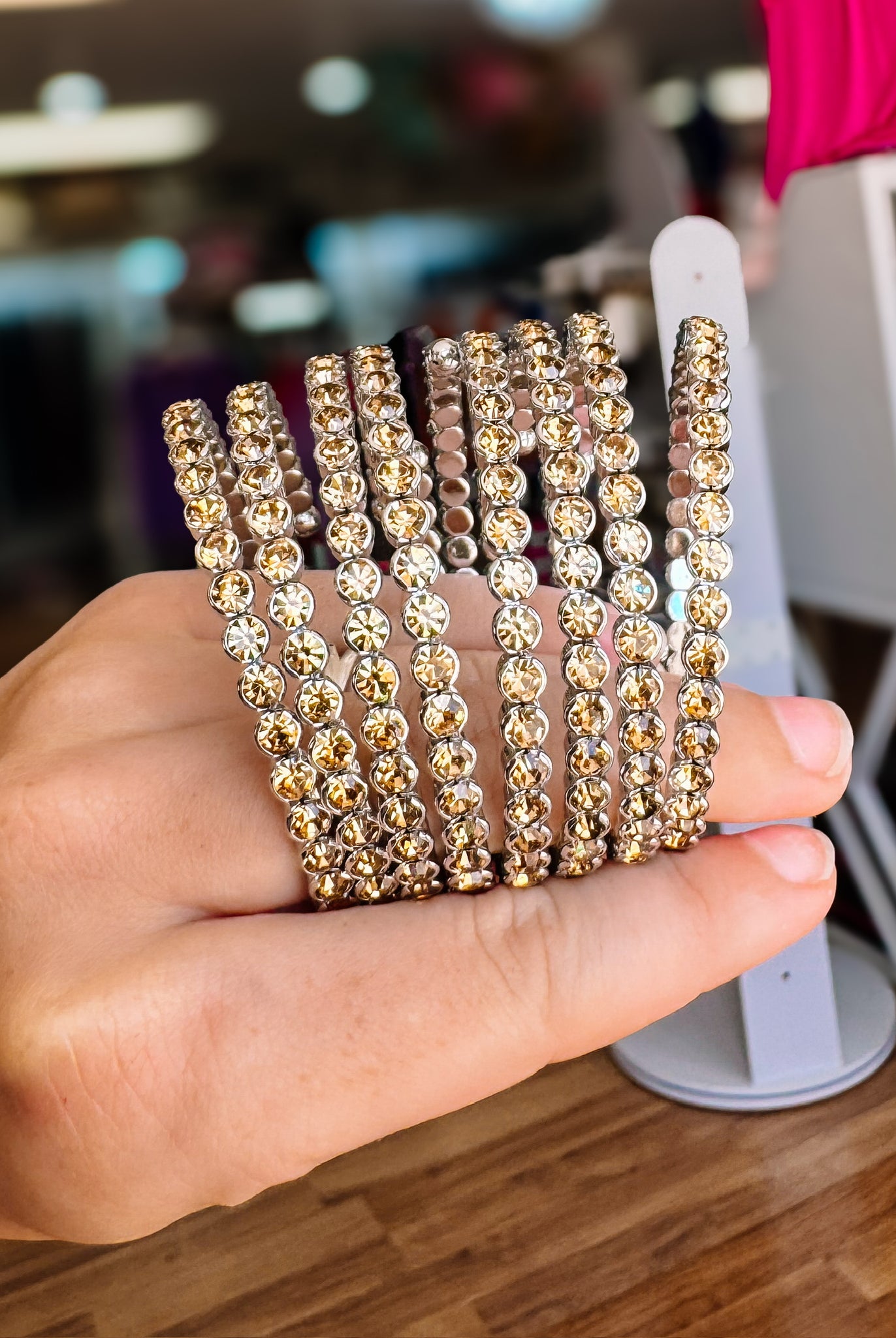 Destin Crystal Bangle - Gunmetal-Bracelets-Dear Me Southern Boutique, located in DeRidder, Louisiana