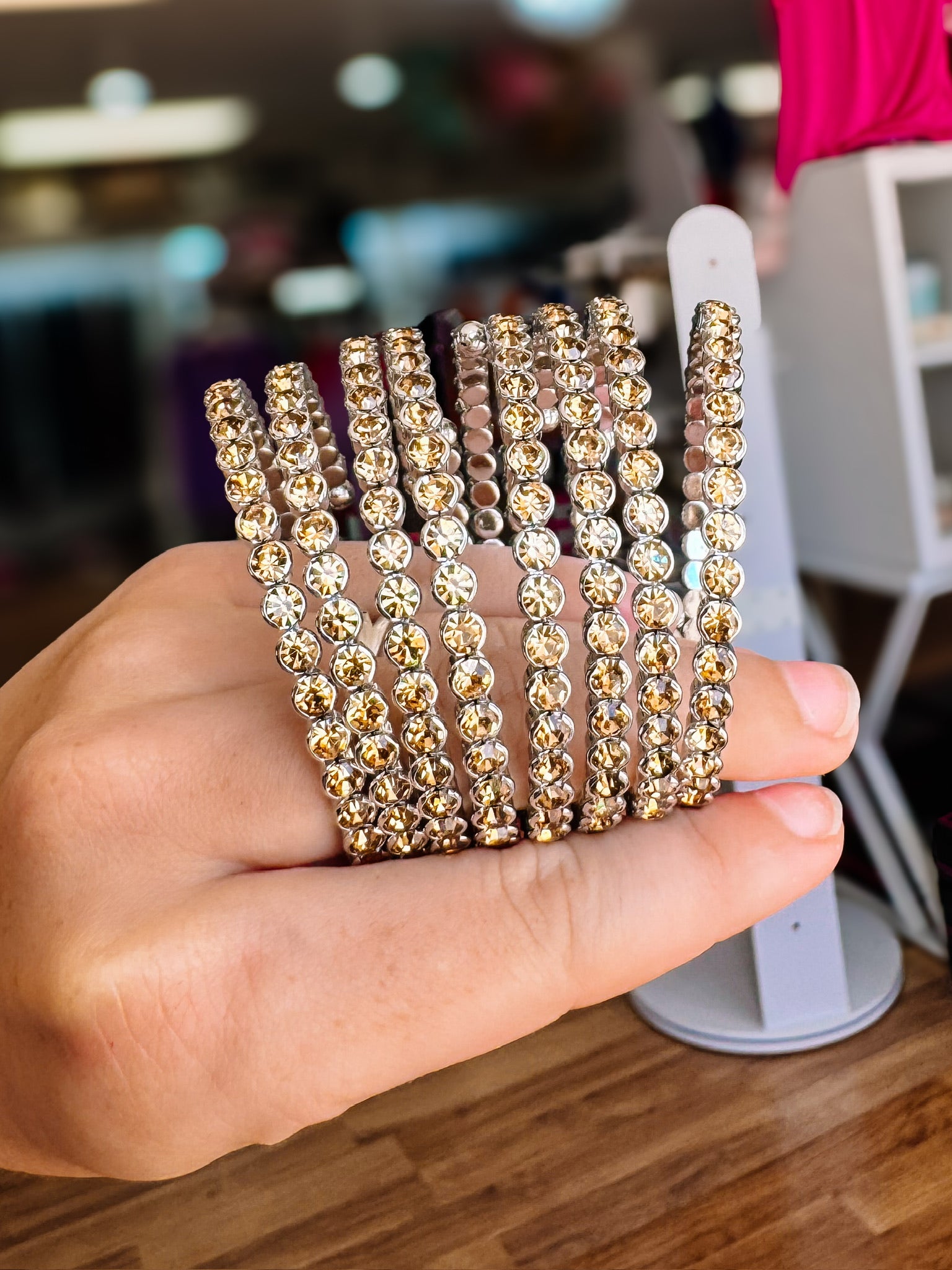 Destin Crystal Bangle - Gunmetal-Bracelets-Dear Me Southern Boutique, located in DeRidder, Louisiana