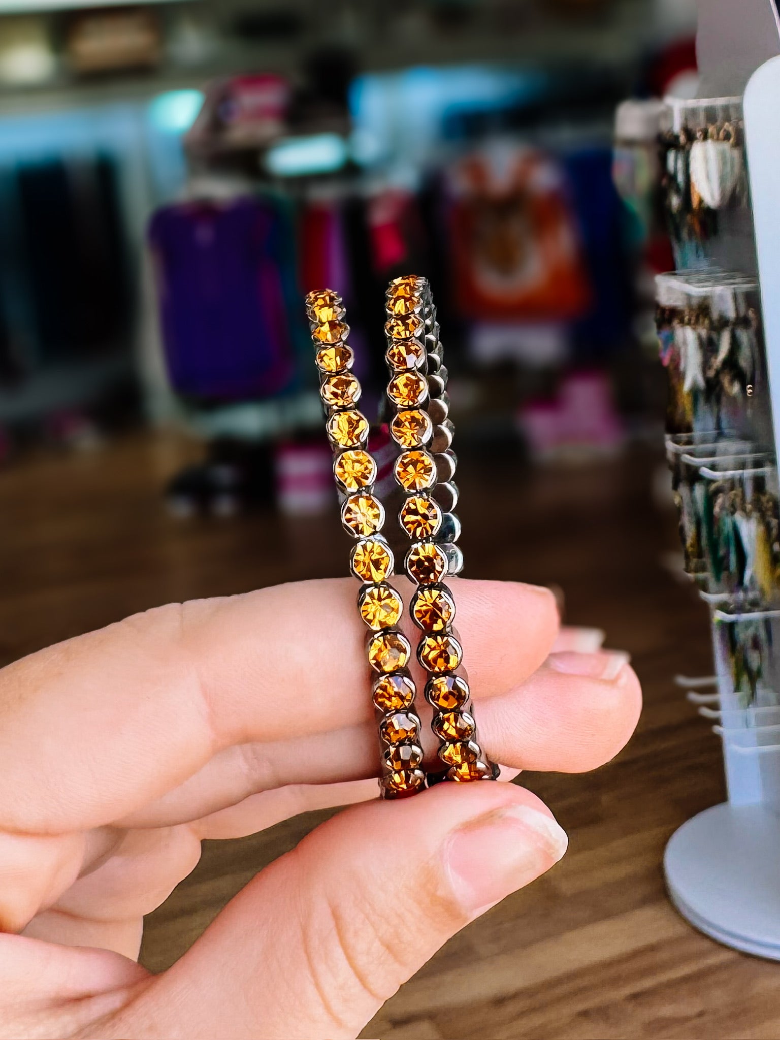 Destin Crystal Bangle - Gunmetal-Bracelets-Dear Me Southern Boutique, located in DeRidder, Louisiana