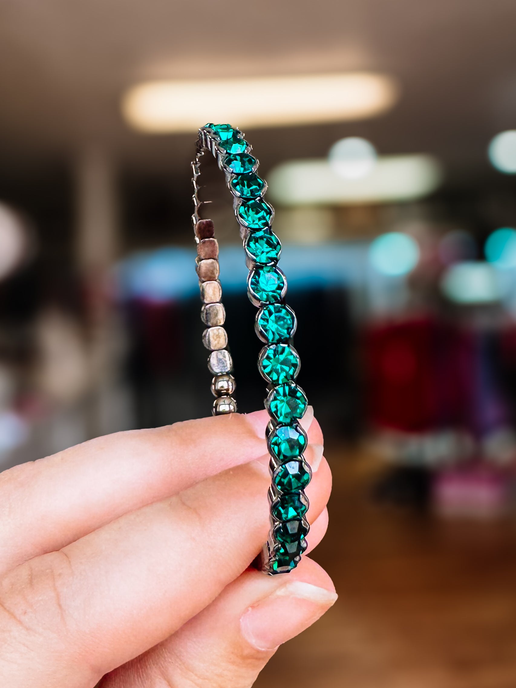 Destin Crystal Bangle - Gunmetal-Bracelets-Dear Me Southern Boutique, located in DeRidder, Louisiana