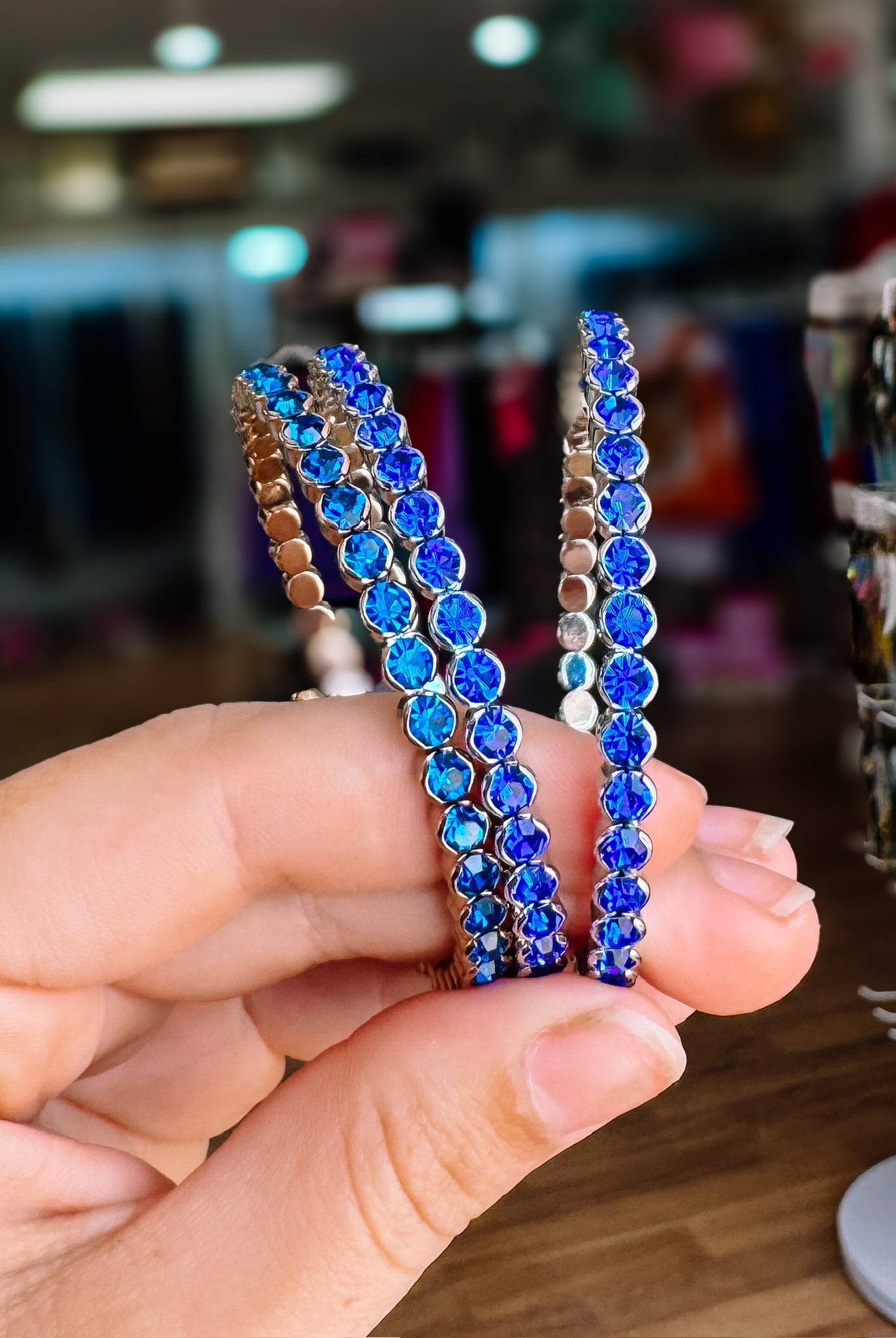 Destin Crystal Bangle - Silver Metal-Bracelets-Dear Me Southern Boutique, located in DeRidder, Louisiana
