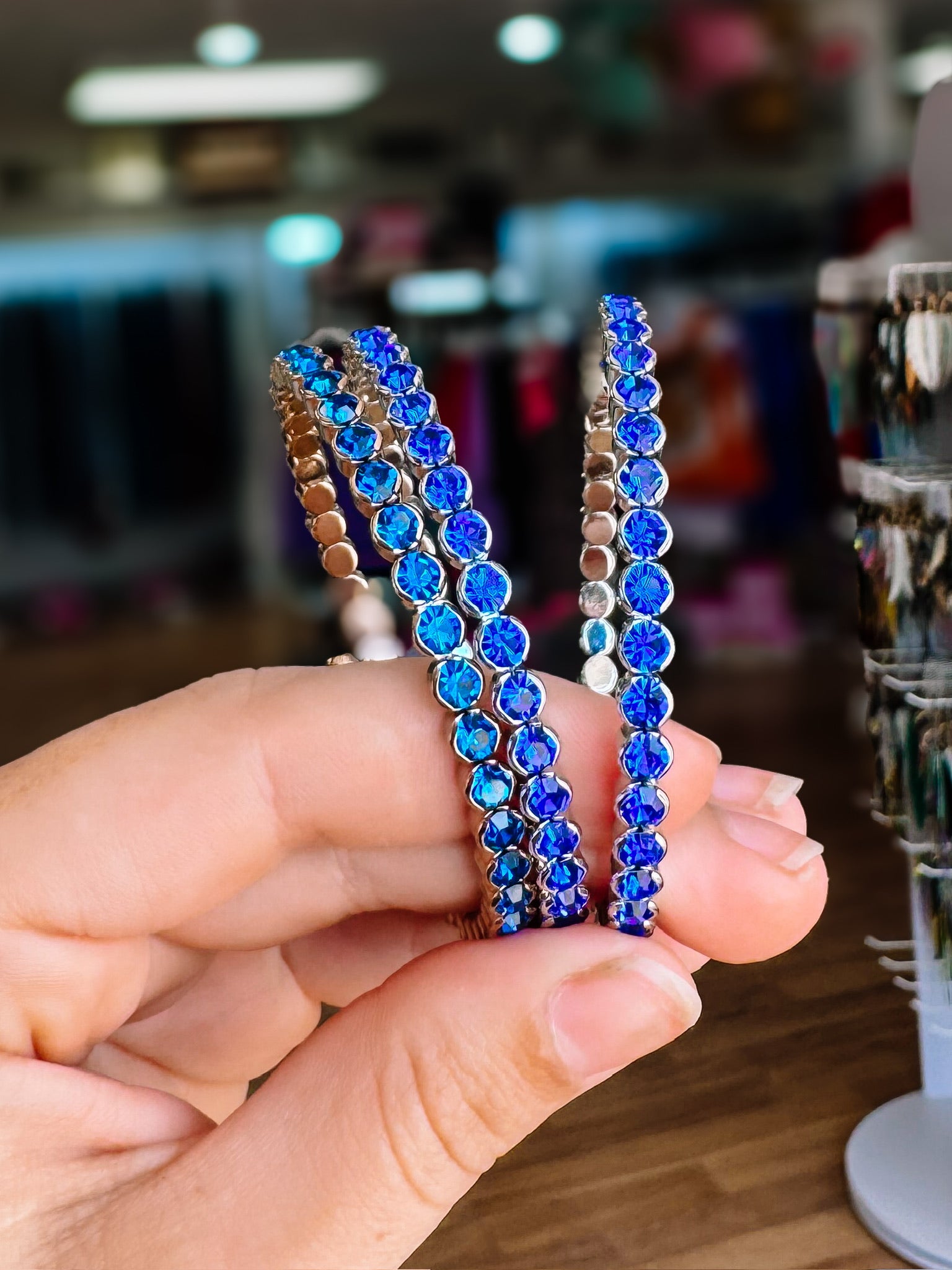 Destin Crystal Bangle - Silver Metal-Bracelets-Dear Me Southern Boutique, located in DeRidder, Louisiana