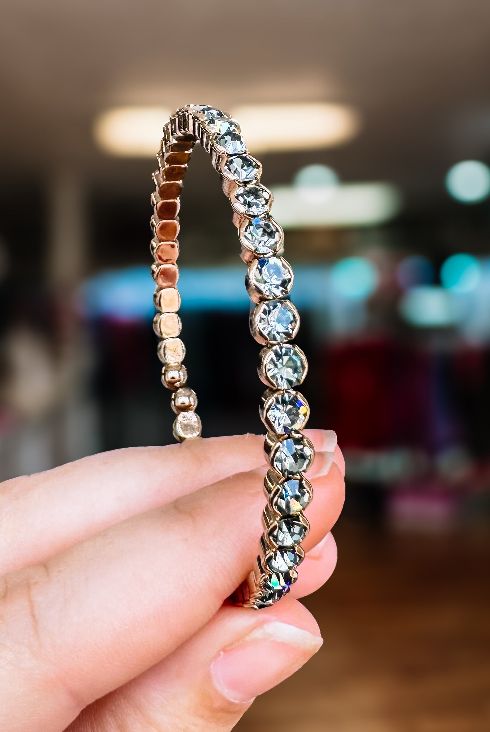 Destin Crystal Bangle - Gunmetal-Bracelets-Dear Me Southern Boutique, located in DeRidder, Louisiana