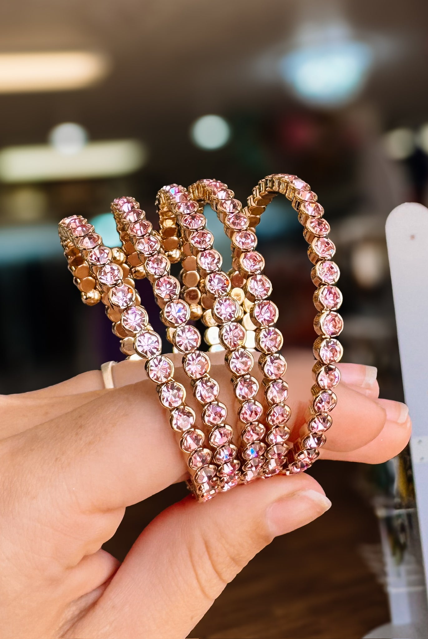 Destin Crystal Bangle - Silver Metal-Bracelets-Dear Me Southern Boutique, located in DeRidder, Louisiana