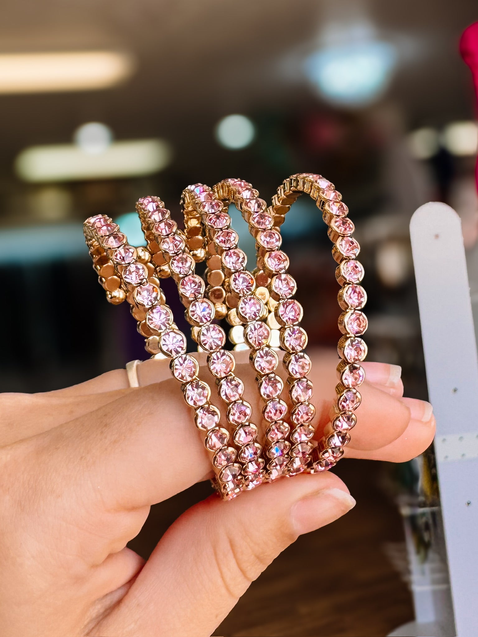 Destin Crystal Bangle - Silver Metal-Bracelets-Dear Me Southern Boutique, located in DeRidder, Louisiana