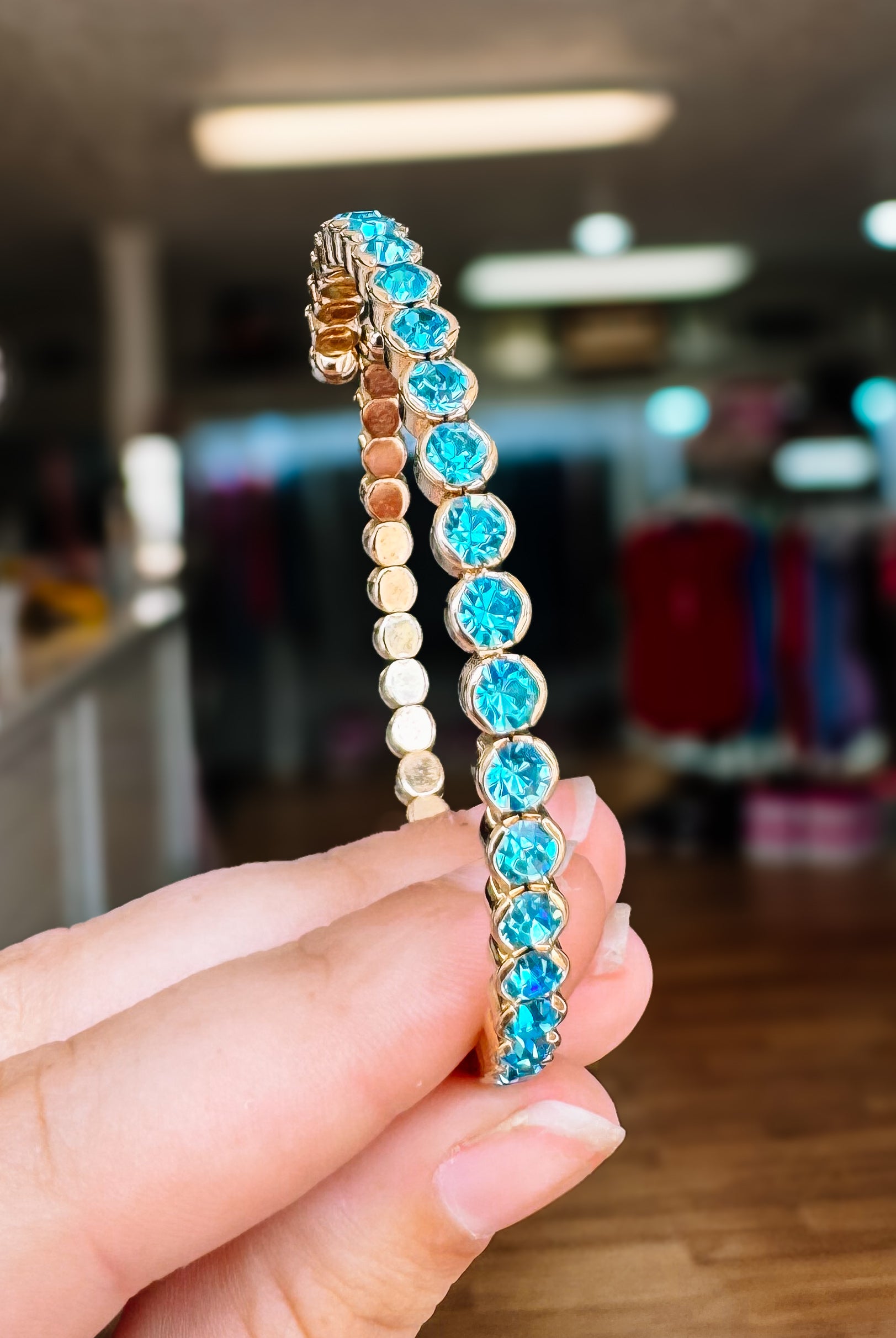 Destin Crystal Bangle - Silver Metal-Bracelets-Dear Me Southern Boutique, located in DeRidder, Louisiana