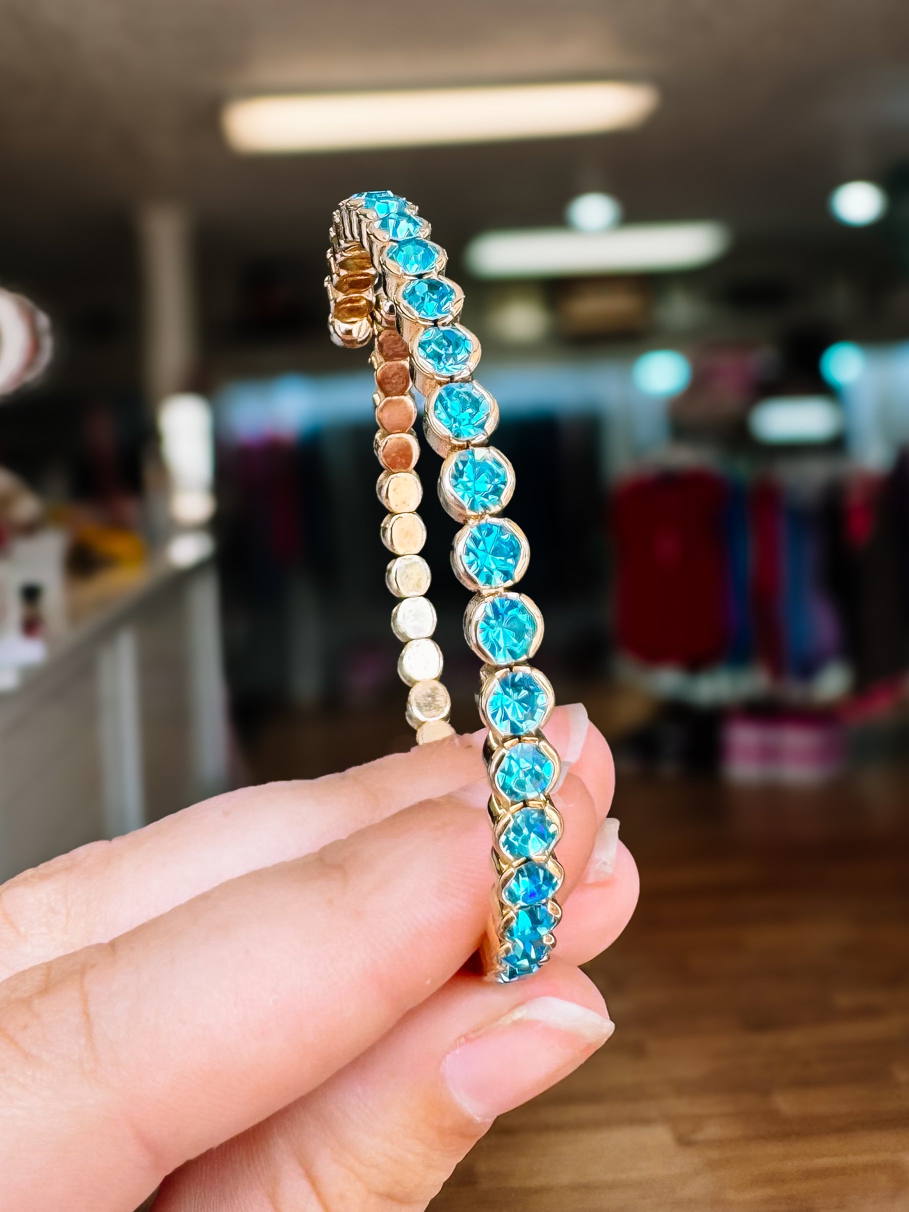 Destin Crystal Bangle - Silver Metal-Bracelets-Dear Me Southern Boutique, located in DeRidder, Louisiana