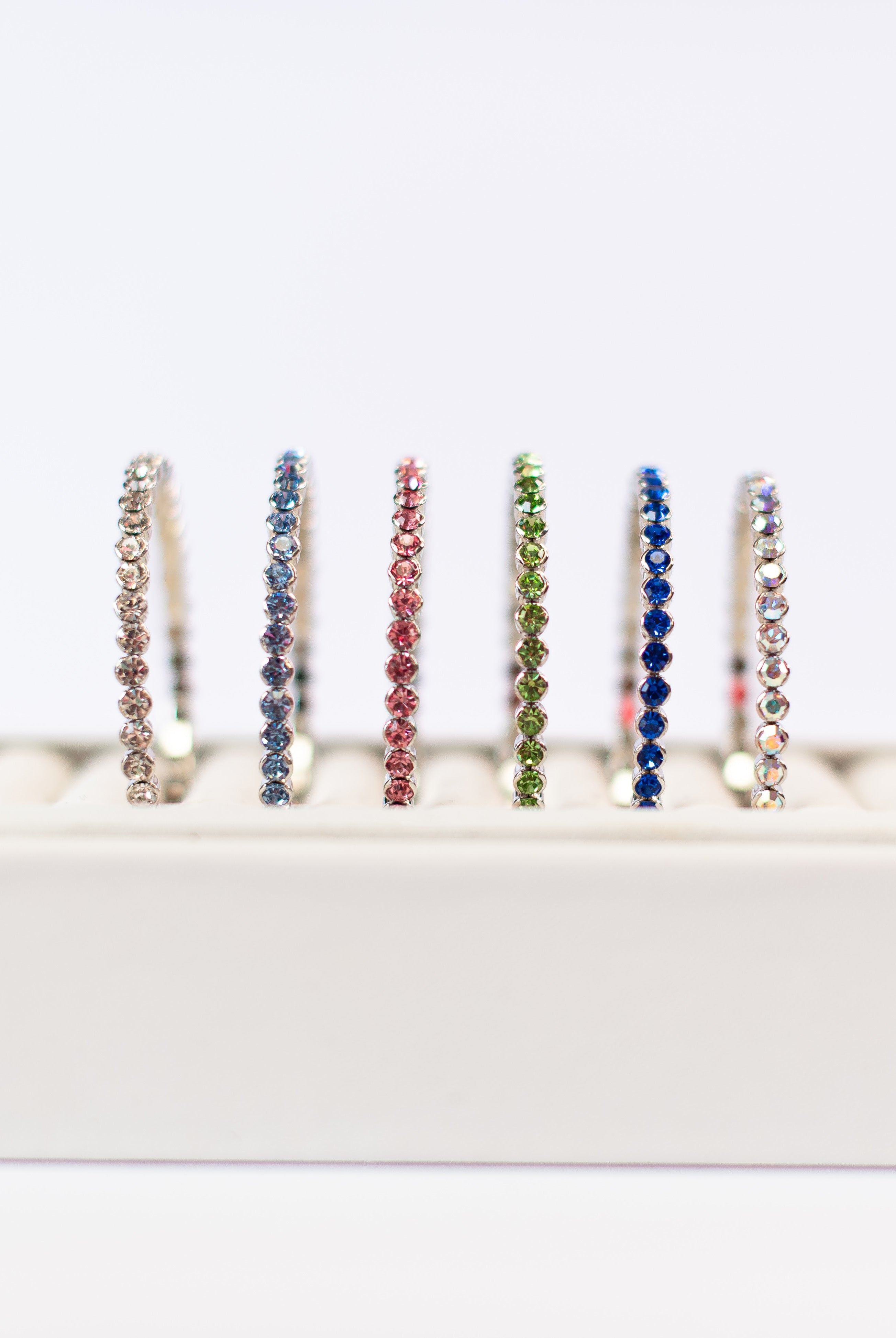 Destin Crystal Bangle - Silver Metal-Bracelets-Dear Me Southern Boutique, located in DeRidder, Louisiana