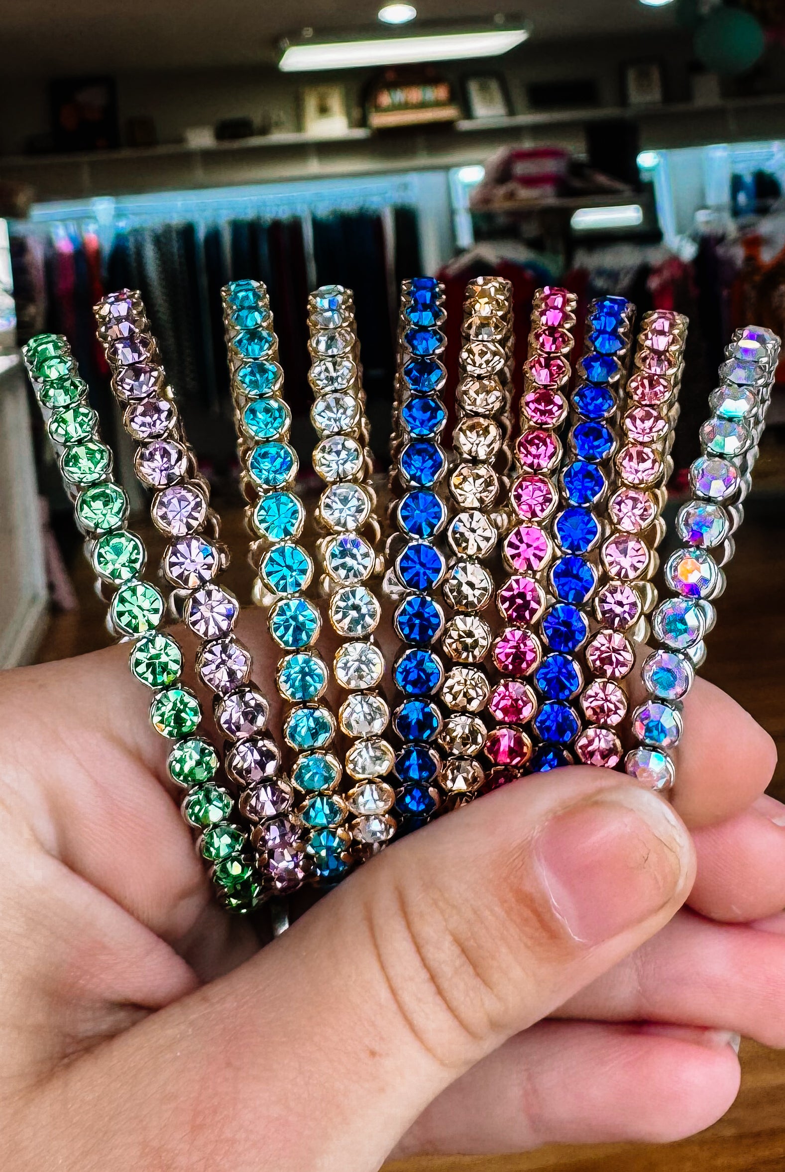 Destin Crystal Bangle - Silver Metal-Bracelets-Dear Me Southern Boutique, located in DeRidder, Louisiana