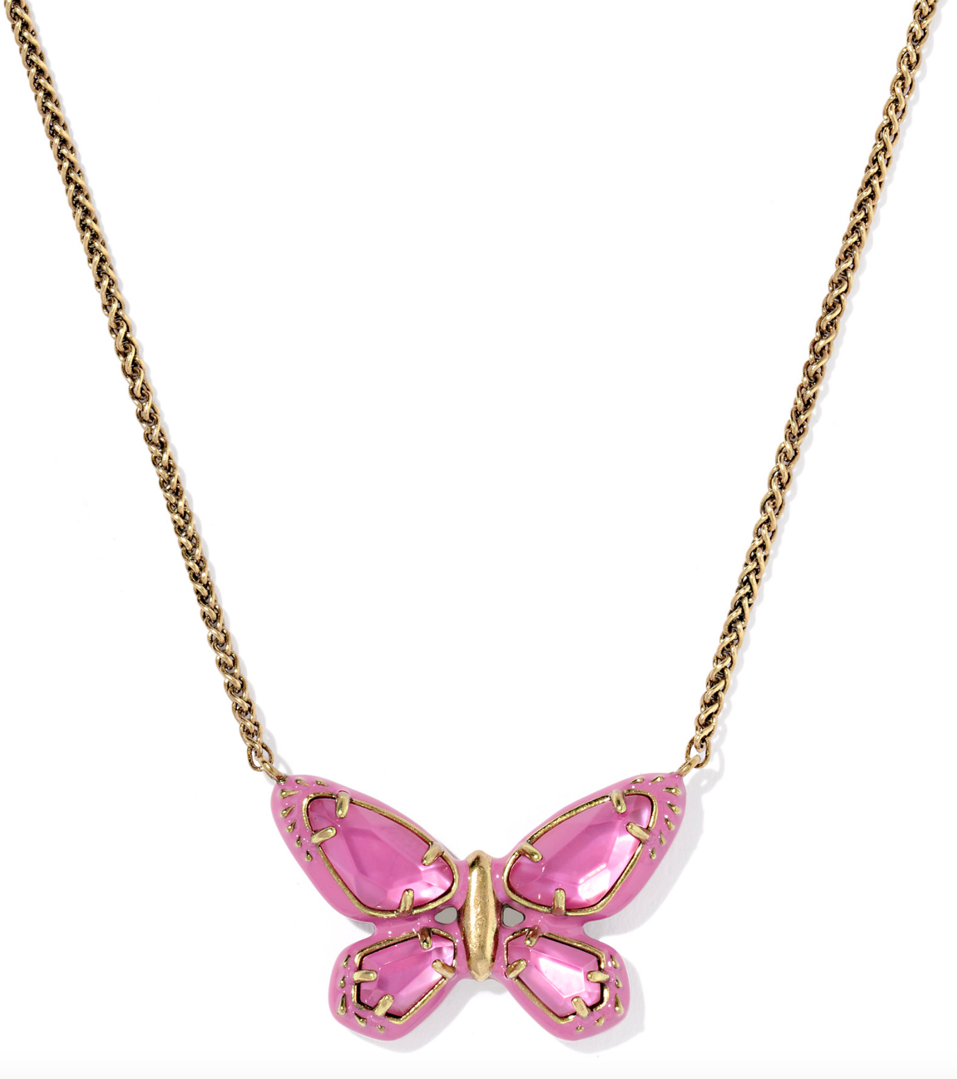 Dolly Pink Butterfly Kendra Scott Necklace-Jewelry-Dear Me Southern Boutique, located in DeRidder, Louisiana