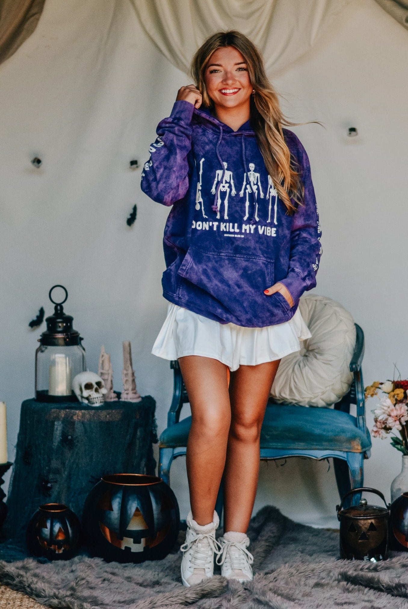 Dont Kill My Vibe Purple Cloud Hoodie-Dear Me Southern Boutique, located in DeRidder, Louisiana