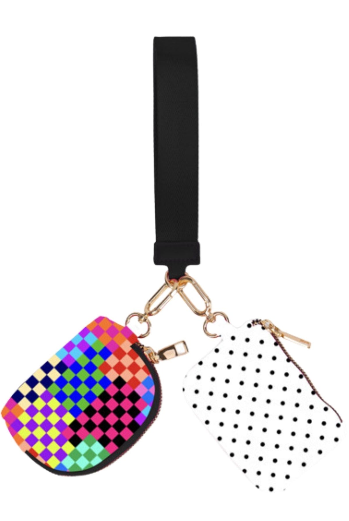 Double Pouch Wristlet- Check Me Out/Polka Dot-Presales-Dear Me Southern Boutique, located in DeRidder, Louisiana
