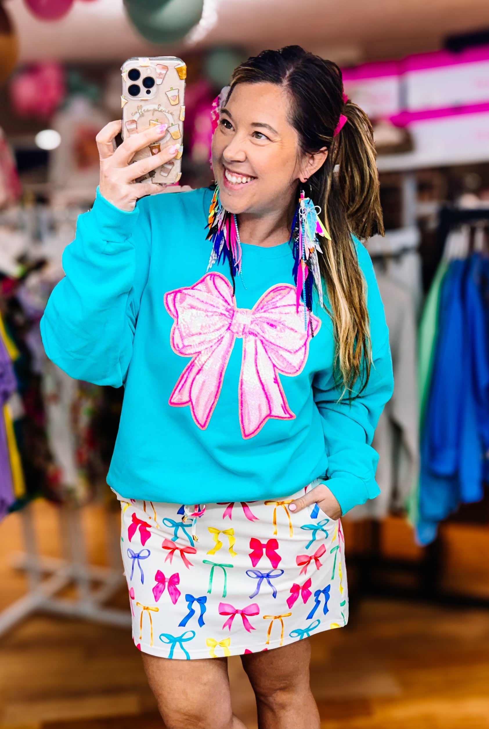 Electric Bow Pullover-Graphic Tops-Dear Me Southern Boutique, located in DeRidder, Louisiana