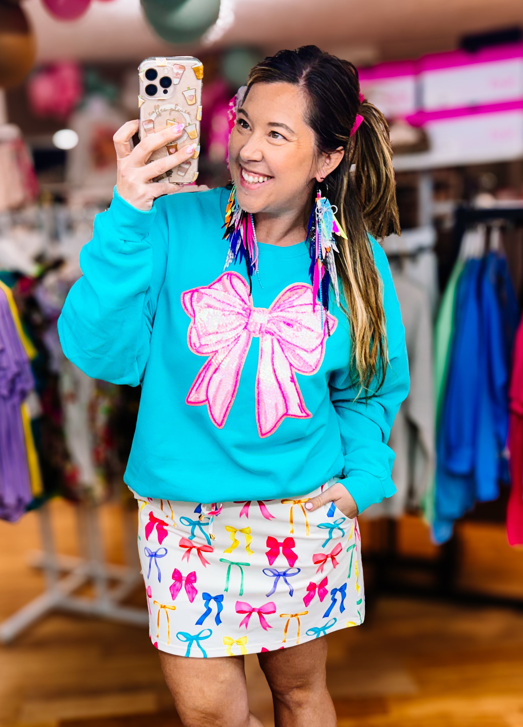 Electric Bow Pullover-Graphic Tops-Dear Me Southern Boutique, located in DeRidder, Louisiana