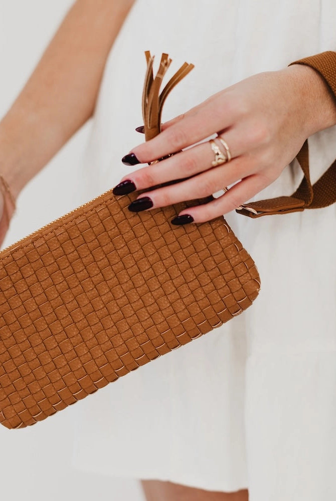 Emma Woven Clutch Wristlet-Clutch Bags-Dear Me Southern Boutique, located in DeRidder, Louisiana