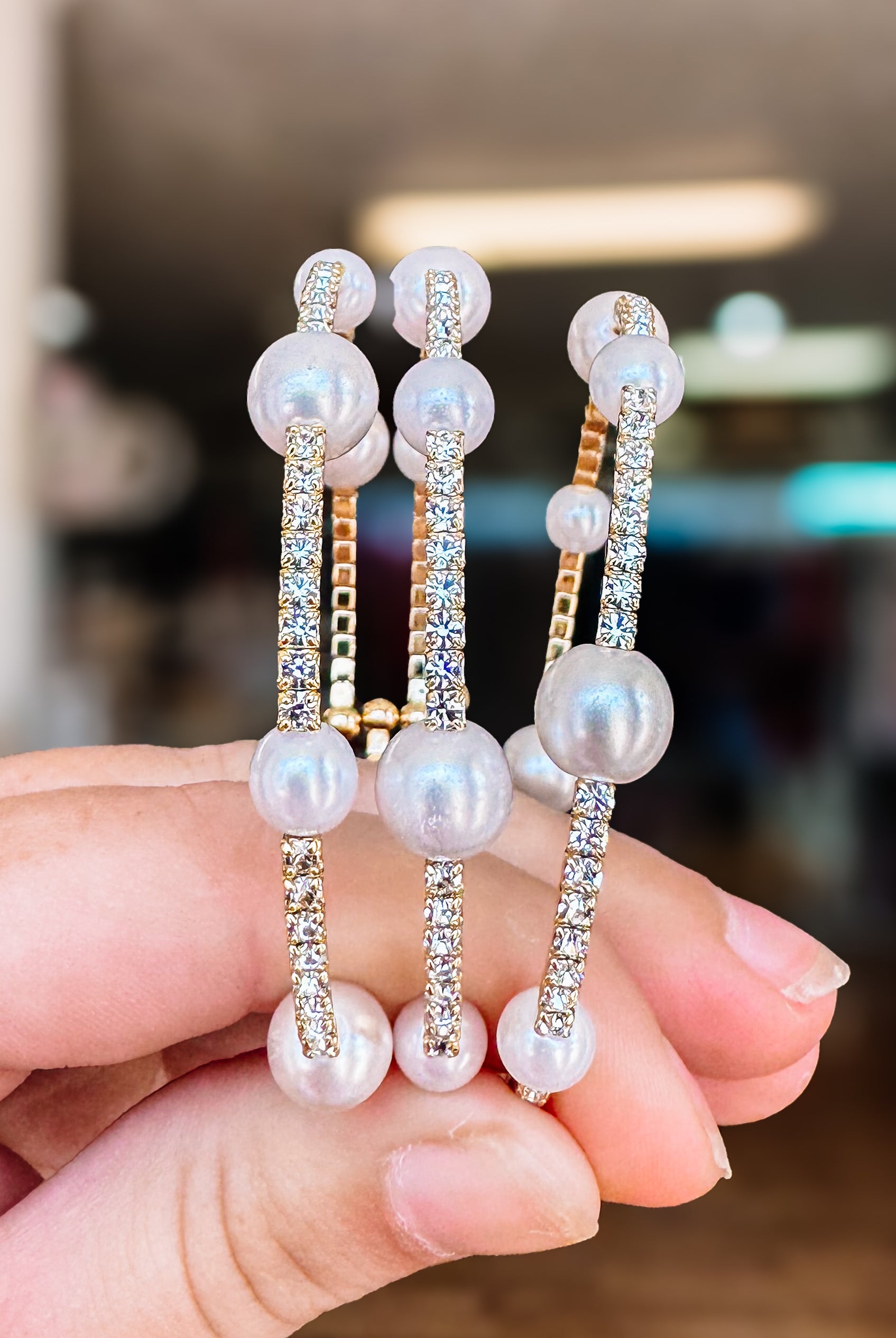 Emmy Pearl Bangle-Bracelets-Dear Me Southern Boutique, located in DeRidder, Louisiana
