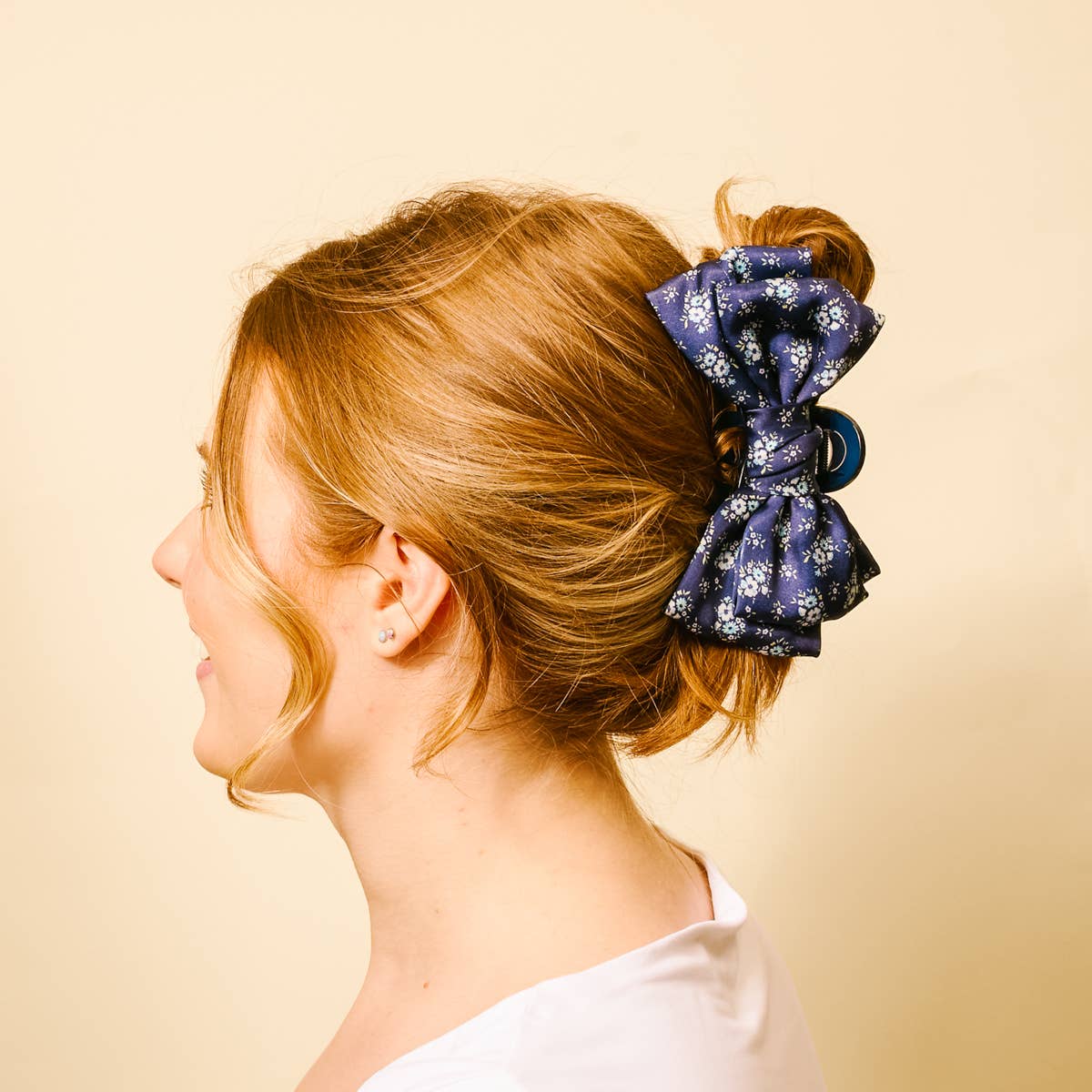 Endless Daydream Navy - Satin Bougie Bow Claw Clip-Hair Clips-Dear Me Southern Boutique, located in DeRidder, Louisiana