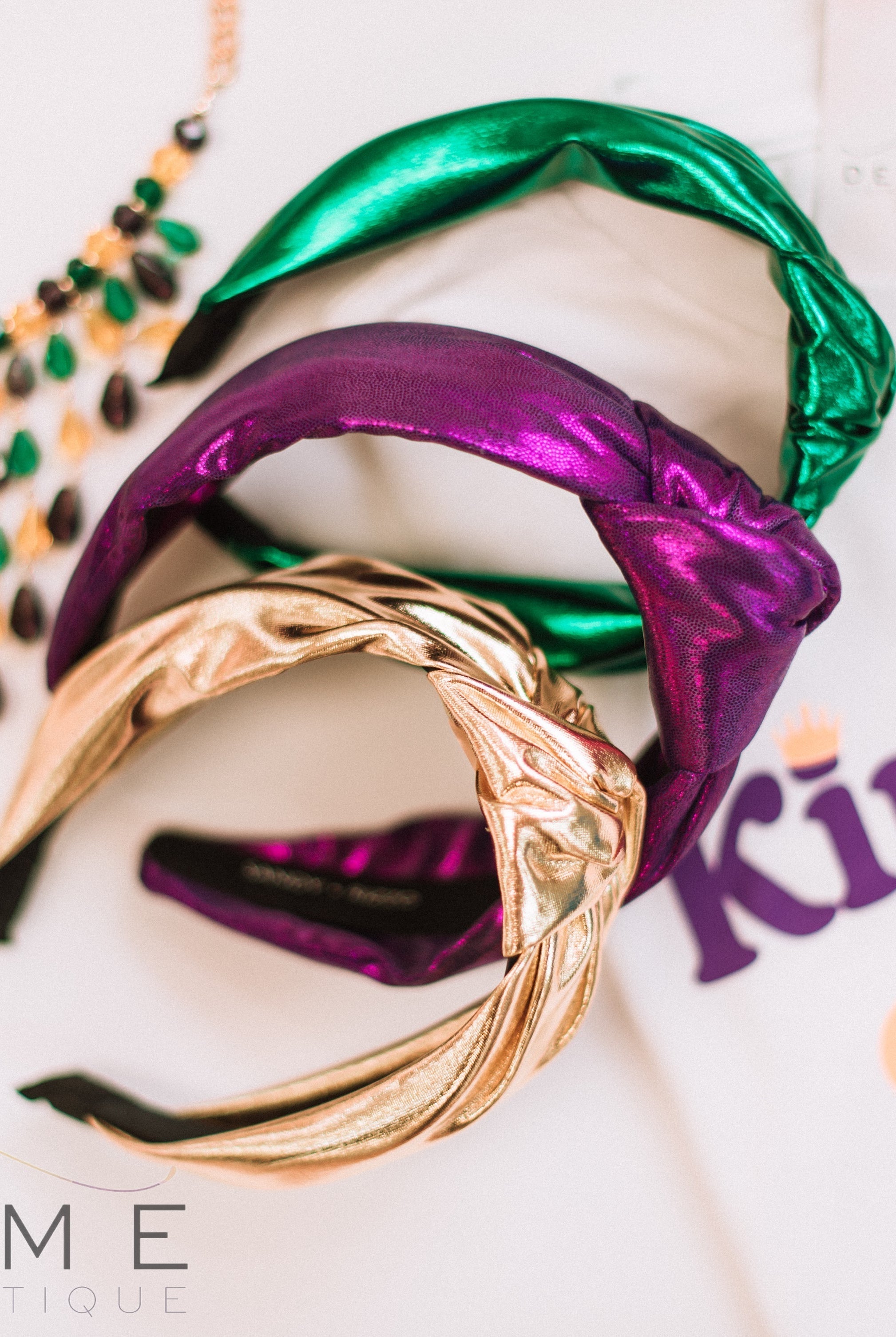 Essential Metallic Headbands - purple, green, gold-Headbands-Dear Me Southern Boutique, located in DeRidder, Louisiana