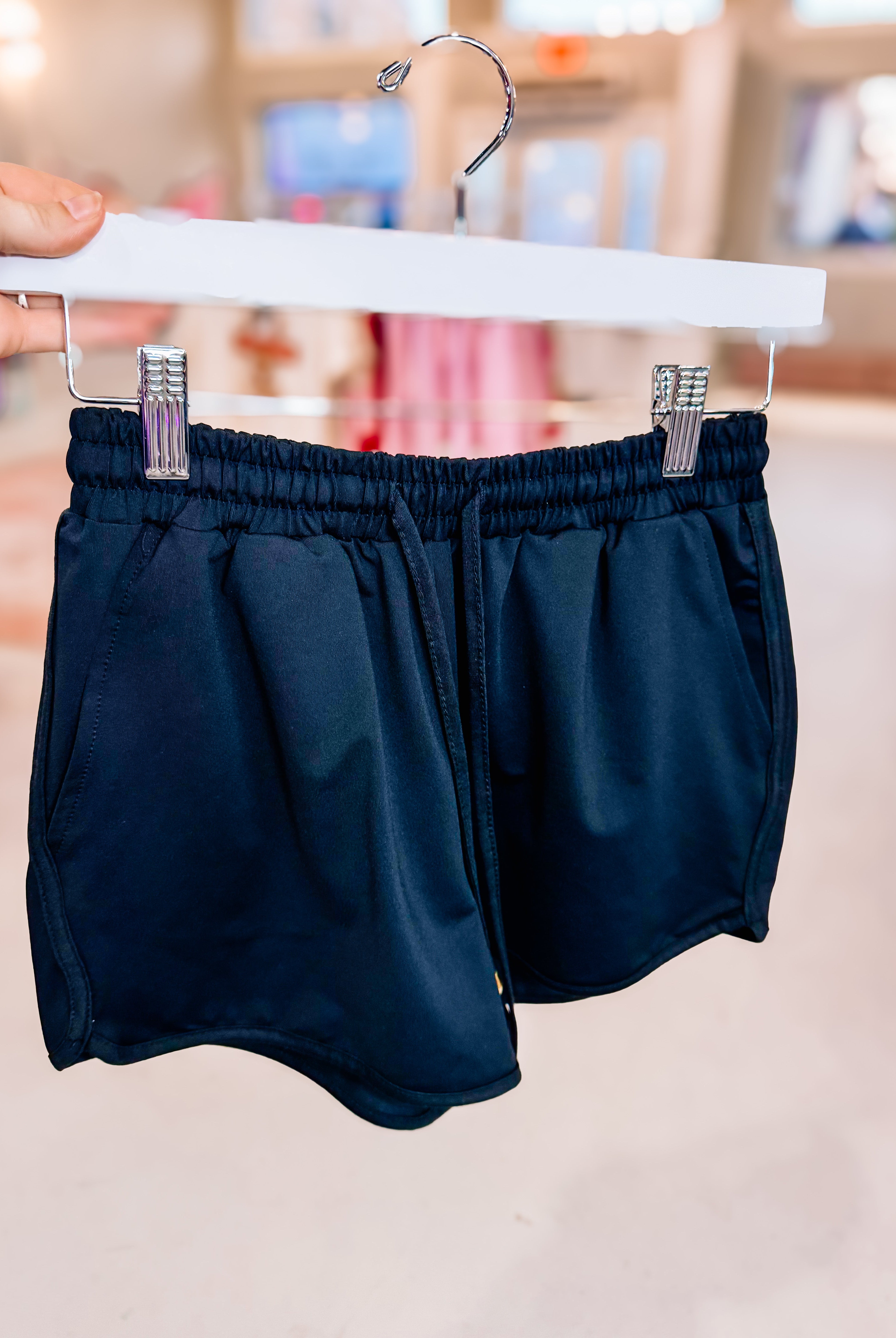 Everyday Drawstring Shorts - After Dark Black-Shorts-Dear Me Southern Boutique, located in DeRidder, Louisiana