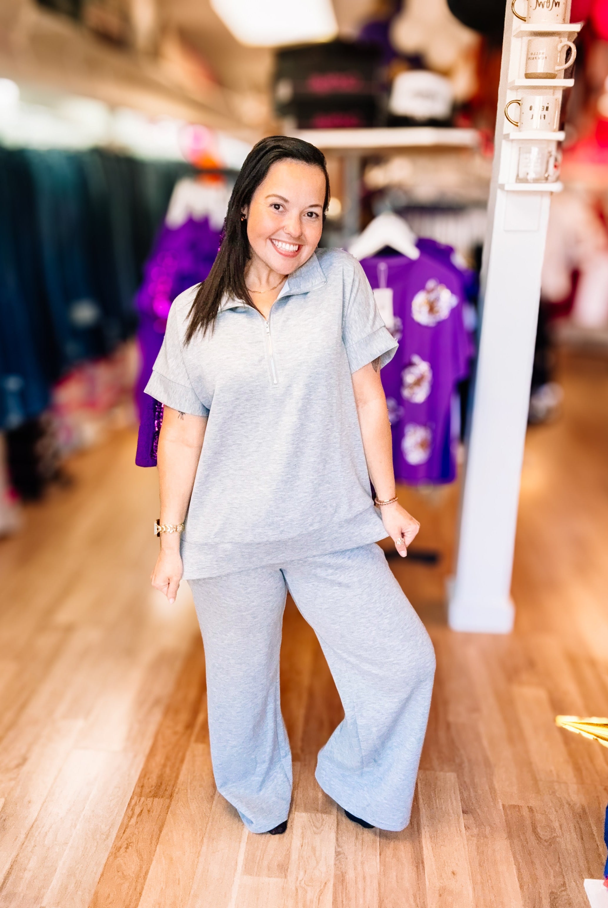 Everyday Ease Lounge Set - Heather Grey-Dear Me Southern Boutique, located in DeRidder, Louisiana