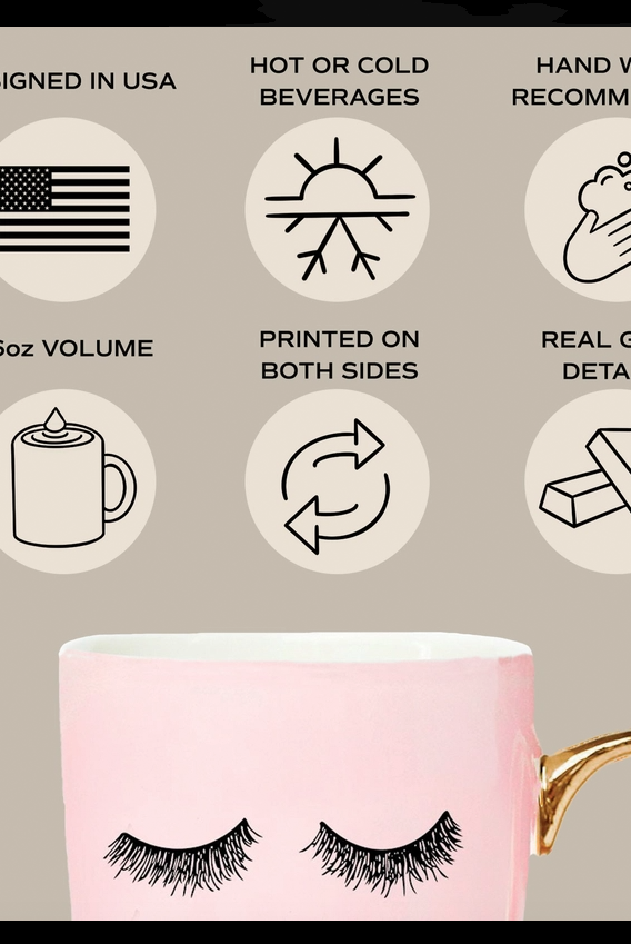 Eyelashes Coffee Mug-Mugs-Dear Me Southern Boutique, located in DeRidder, Louisiana