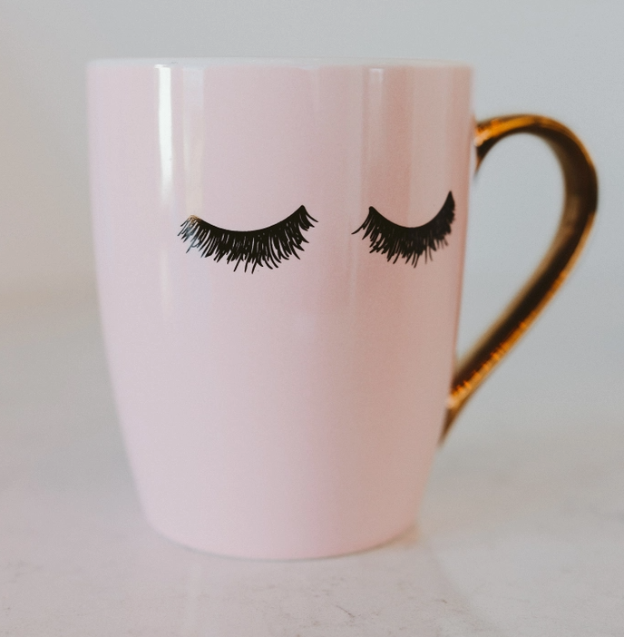 Eyelashes Coffee Mug-Tumblers/Mugs-Dear Me Southern Boutique, located in DeRidder, Louisiana