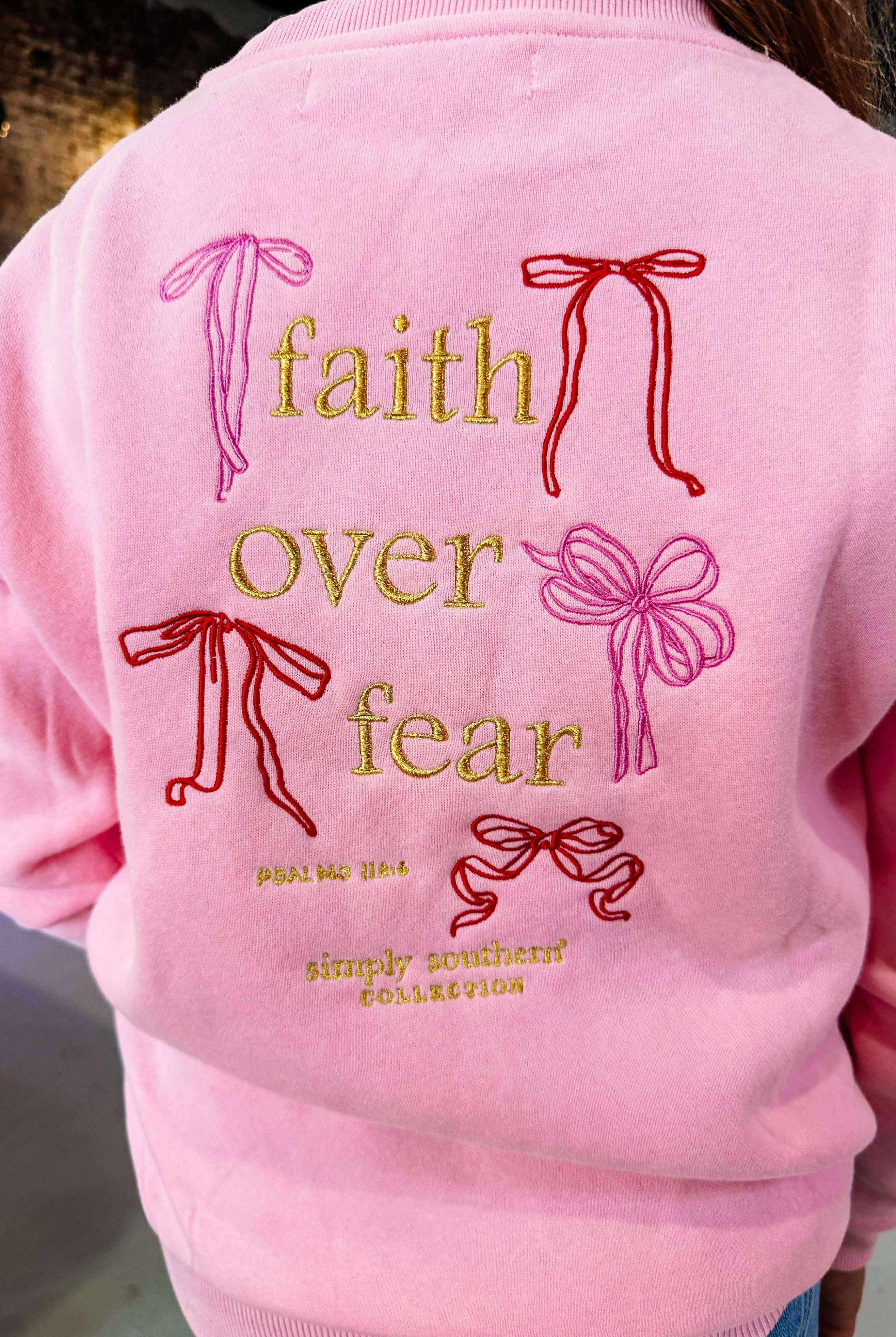 Faith Over Fear Womens Sweatshirt-Pullover-Dear Me Southern Boutique, located in DeRidder, Louisiana