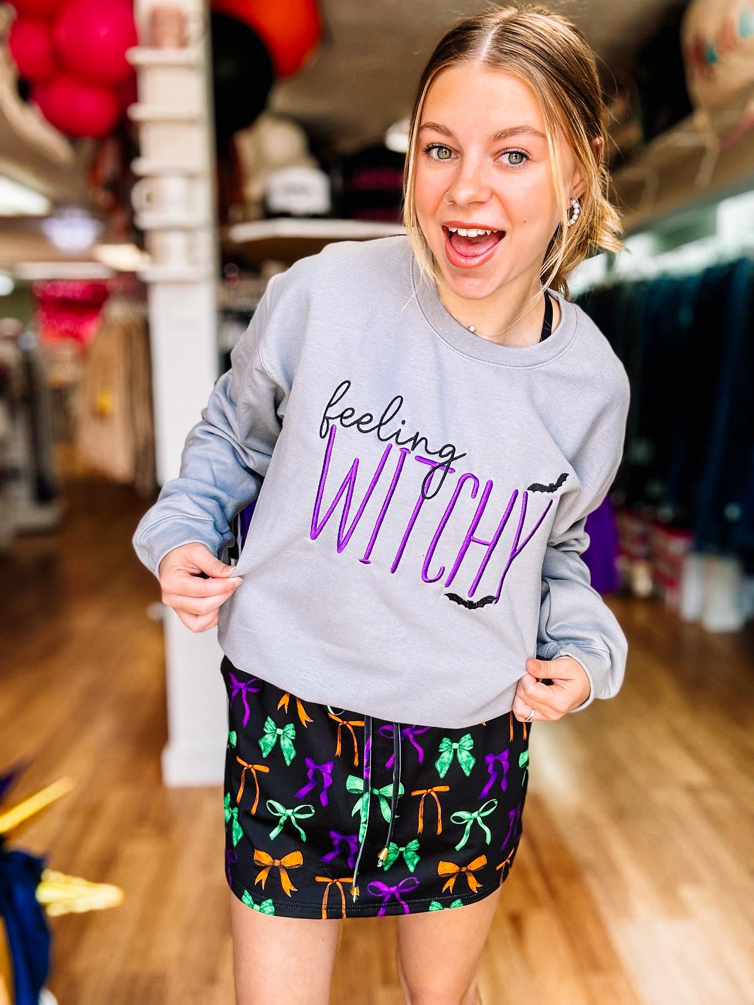 Feelin' Witchy Sweatshirt-Sweaters-Dear Me Southern Boutique, located in DeRidder, Louisiana