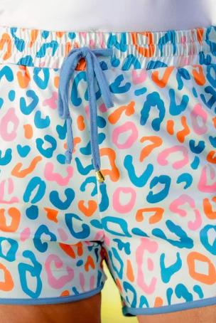 Feeling Like Fun Leopard Everyday Drawstring Shorts-Shorts-Dear Me Southern Boutique, located in DeRidder, Louisiana