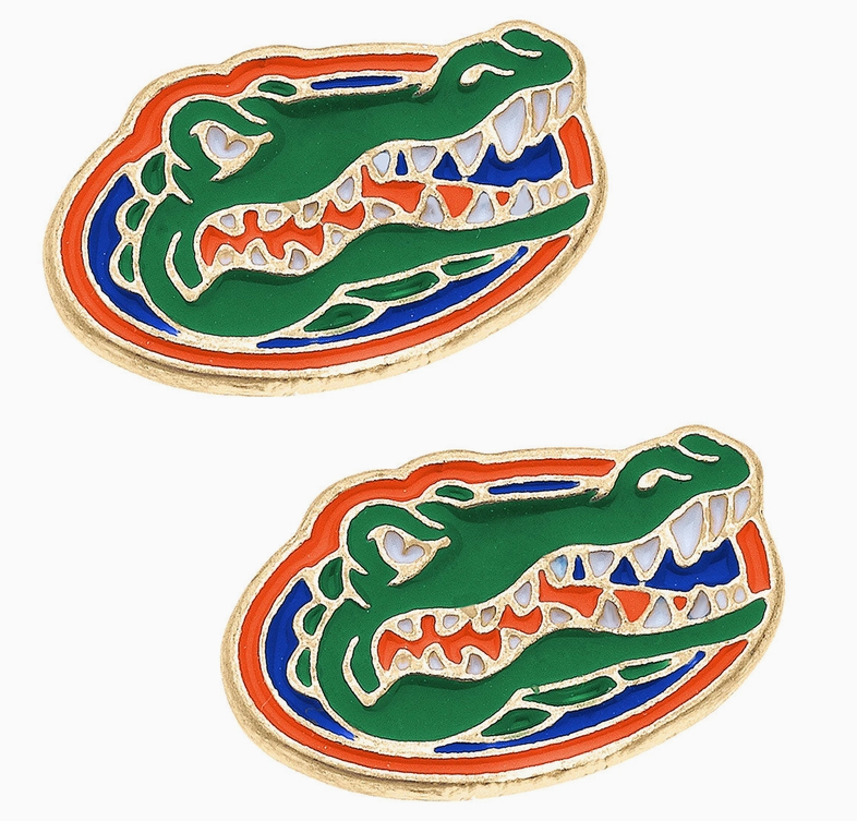 Florida Gators Enamel Stud Earrings-Earrings-Dear Me Southern Boutique, located in DeRidder, Louisiana