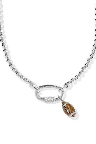Football Strand Necklace Silver-Jewelry-Dear Me Southern Boutique, located in DeRidder, Louisiana