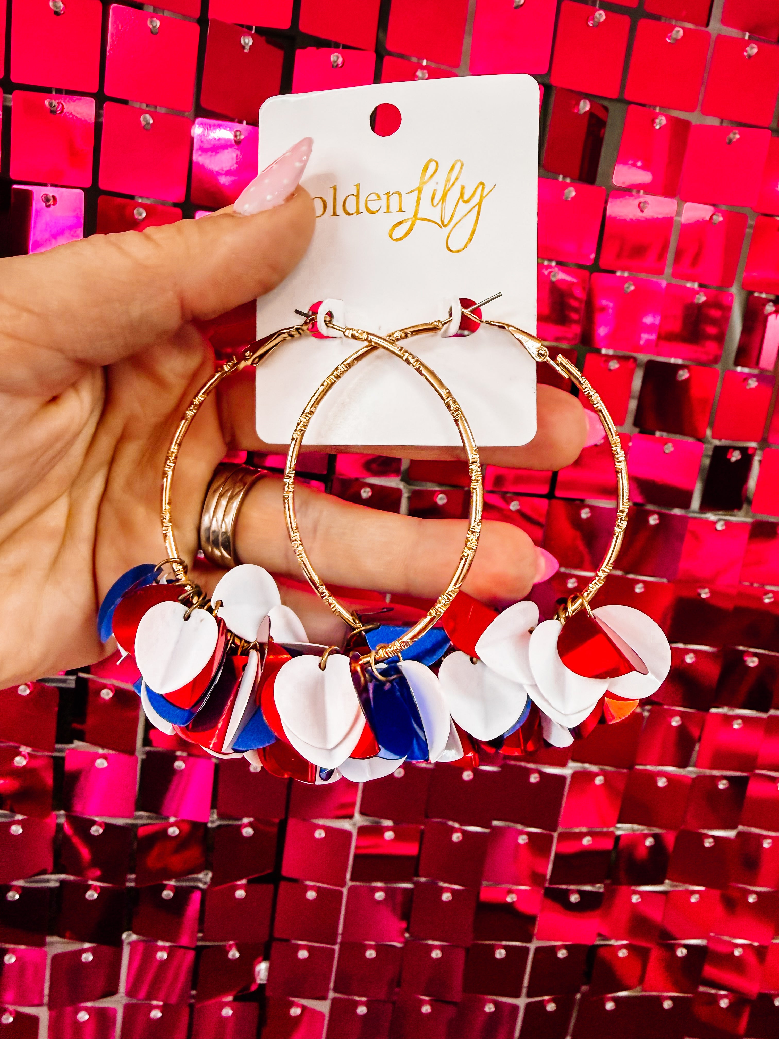 Freedom Fringe Hoops-Jewelry - Earrings-Dear Me Southern Boutique, located in DeRidder, Louisiana