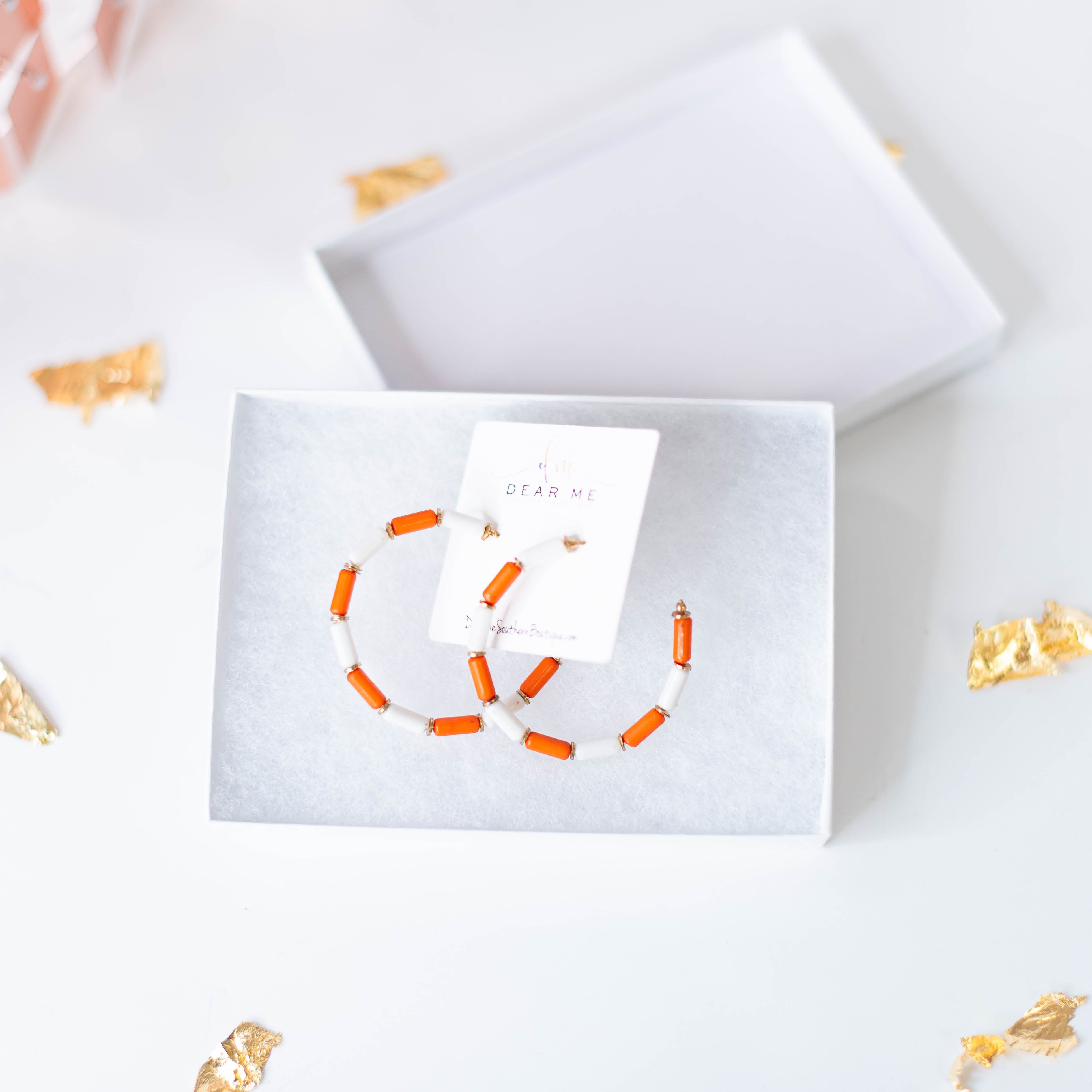 Game Day Babe Hoop Earrings-Earrings-Dear Me Southern Boutique, located in DeRidder, Louisiana