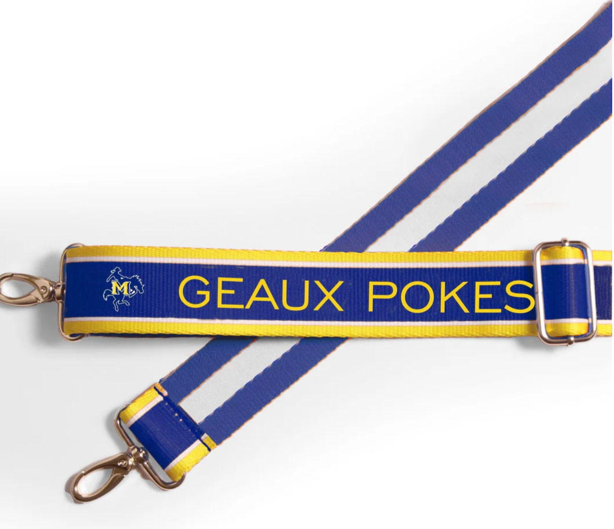 Game Day Purse Strap- McNeese-Game Day-Dear Me Southern Boutique, located in DeRidder, Louisiana