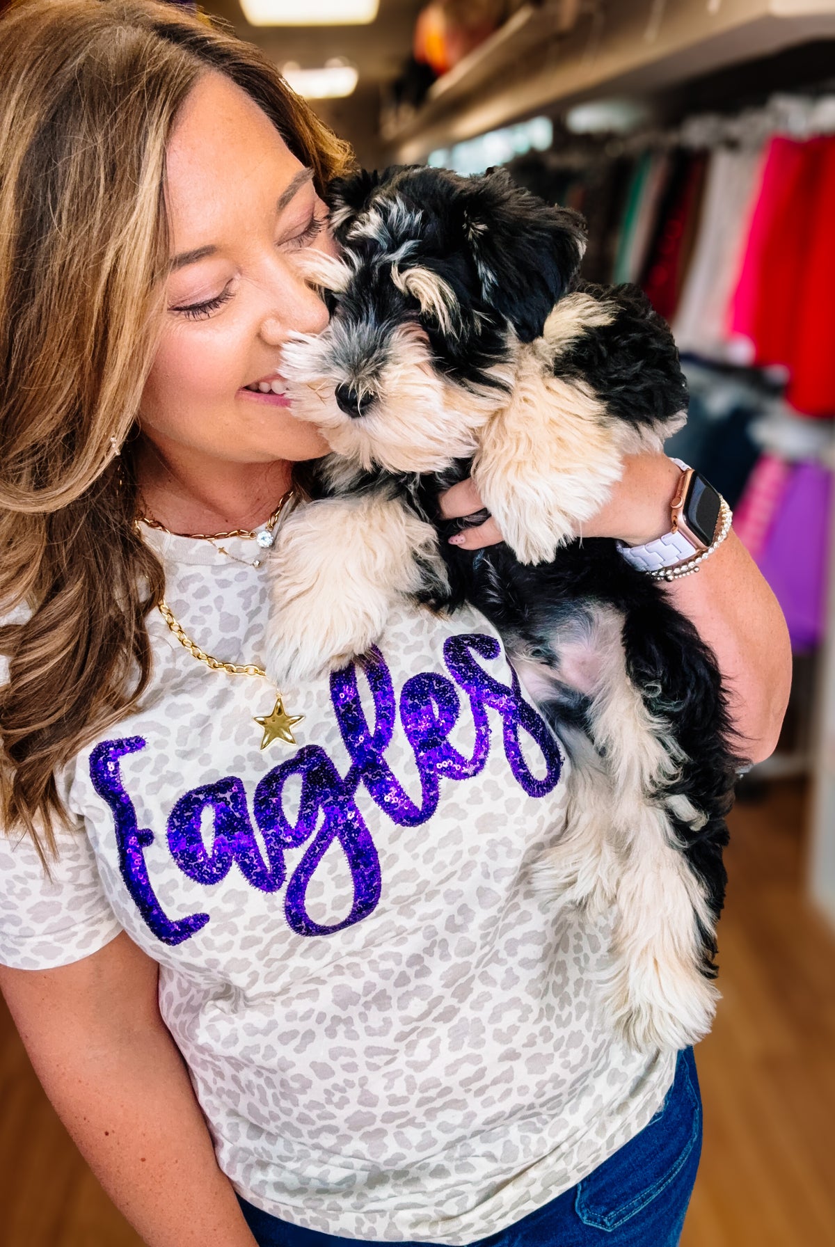 Game On Glam Sequin Tee- Eagles-Game Day-Dear Me Southern Boutique, located in DeRidder, Louisiana